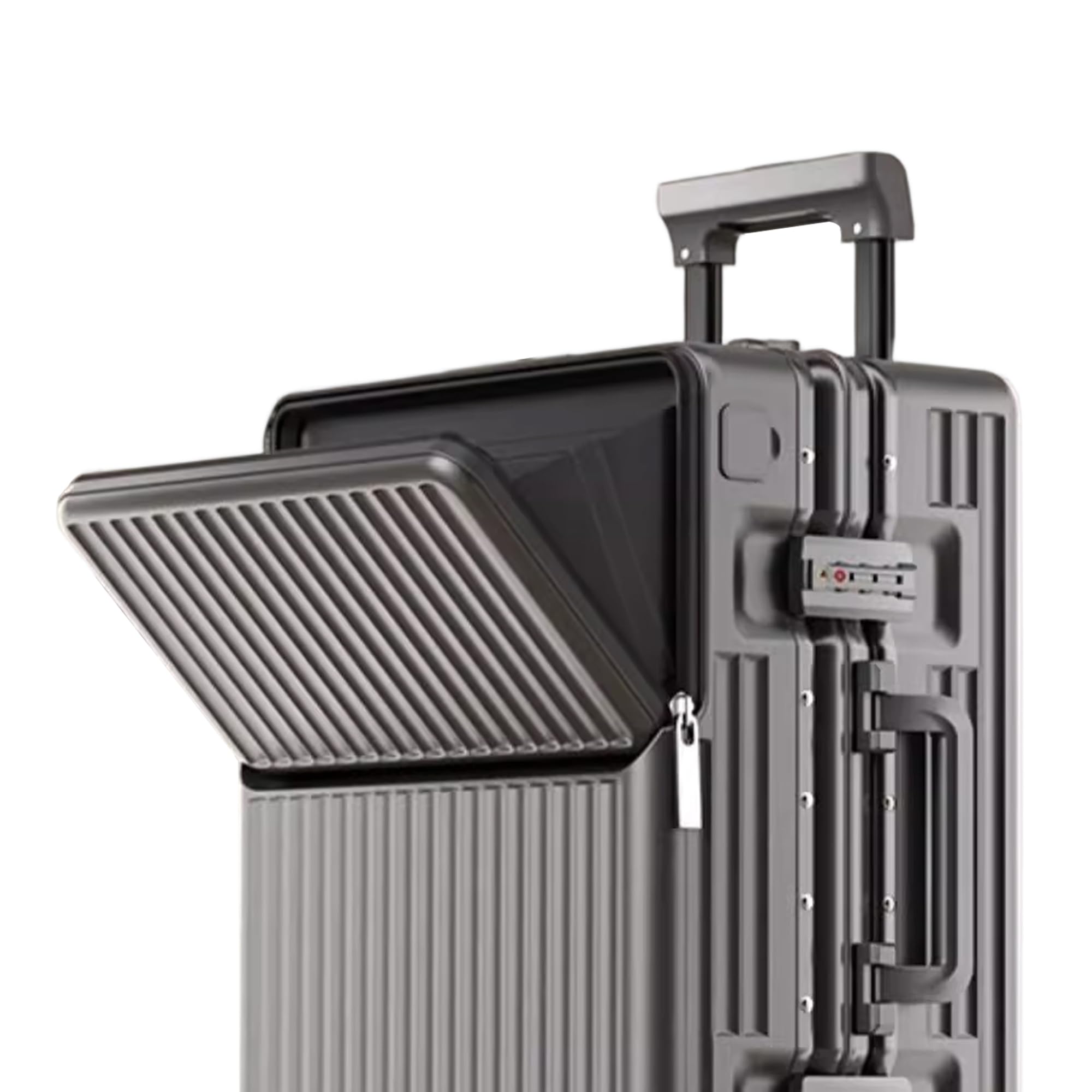 Valise Cabine de Voyage homologuée TSA, Coque Rigide en Polycarbonate, Cadre en Aluminium, résistante à la Pression, pour Bagages de 20'' 24'' 26'' (20‘’, Gris foncé)