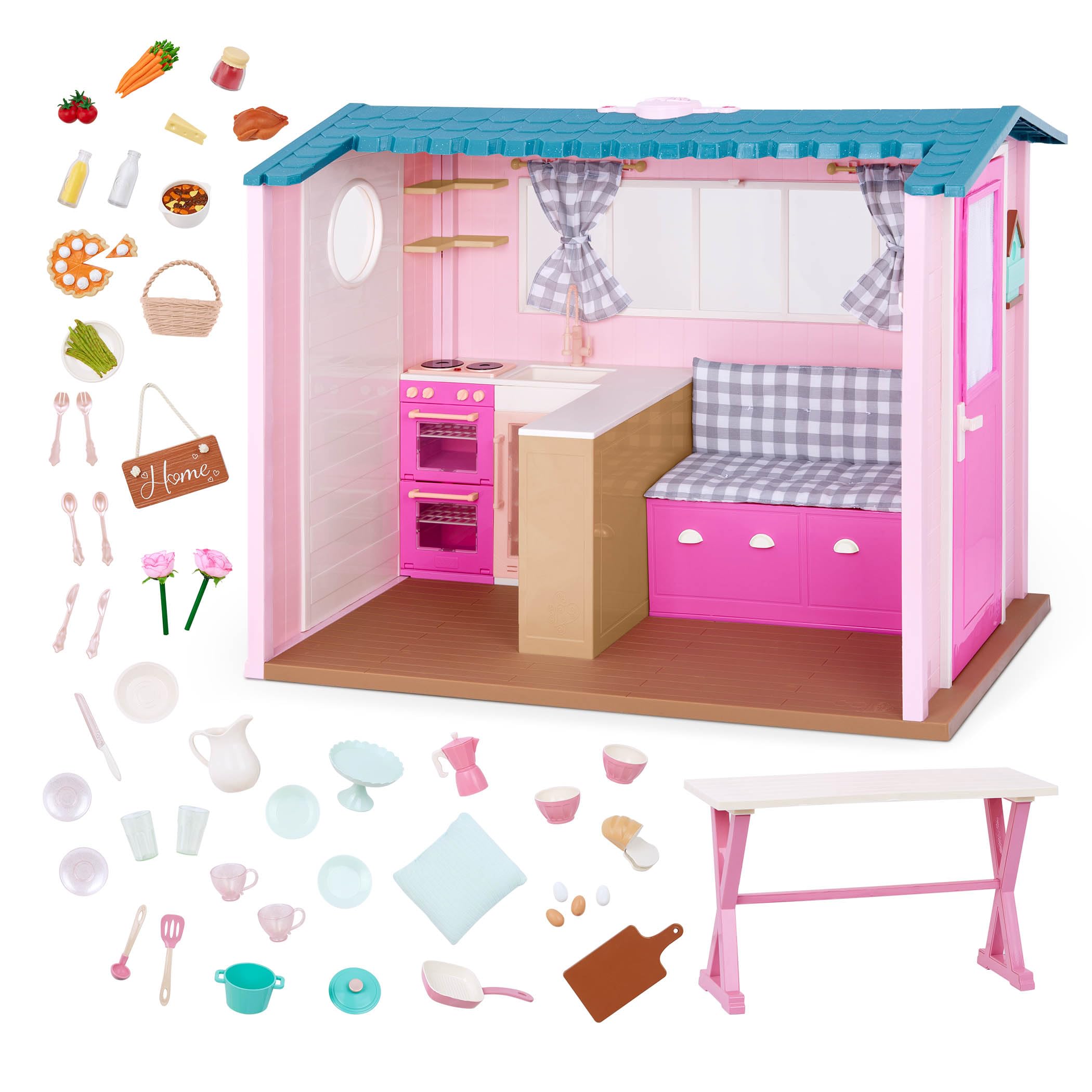 Our Generation - Maison de Campagne OG - Maison de poupée - Meubles, Aliments pour Enfants et Sons d'animaux - Accessoires pour poupées de 46 cm - Jouets pour Enfants de 3 Ans et +