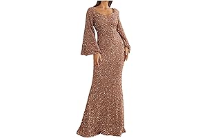 Sparkling Feather Dress Long Sleeve