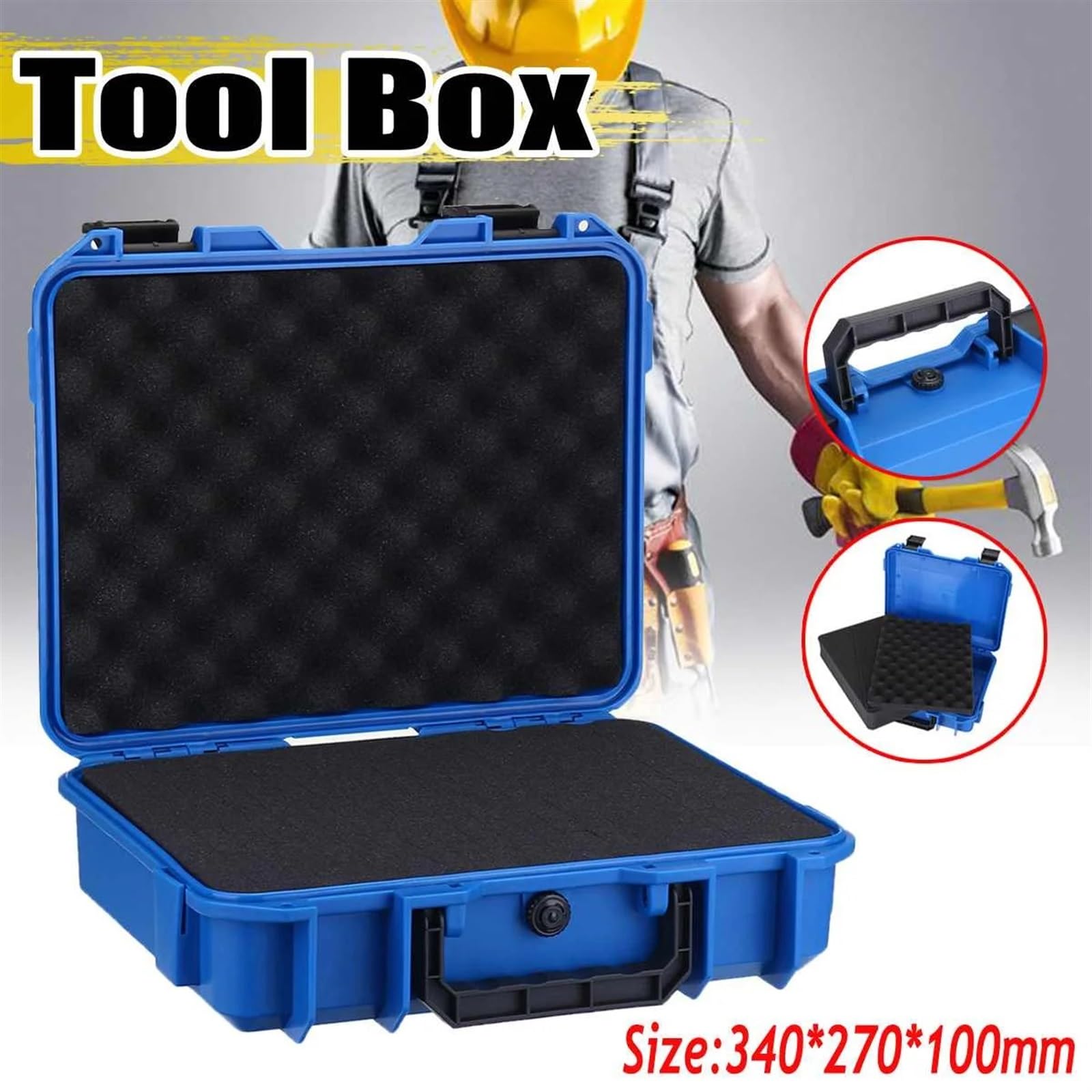 Kit di attrezzi con custodia rigida impermeabile for il trasporto, scatola portaoggetti in spugna, organizer protezione sicurezza, cassetta degli for strumenti Flight Case Professionale