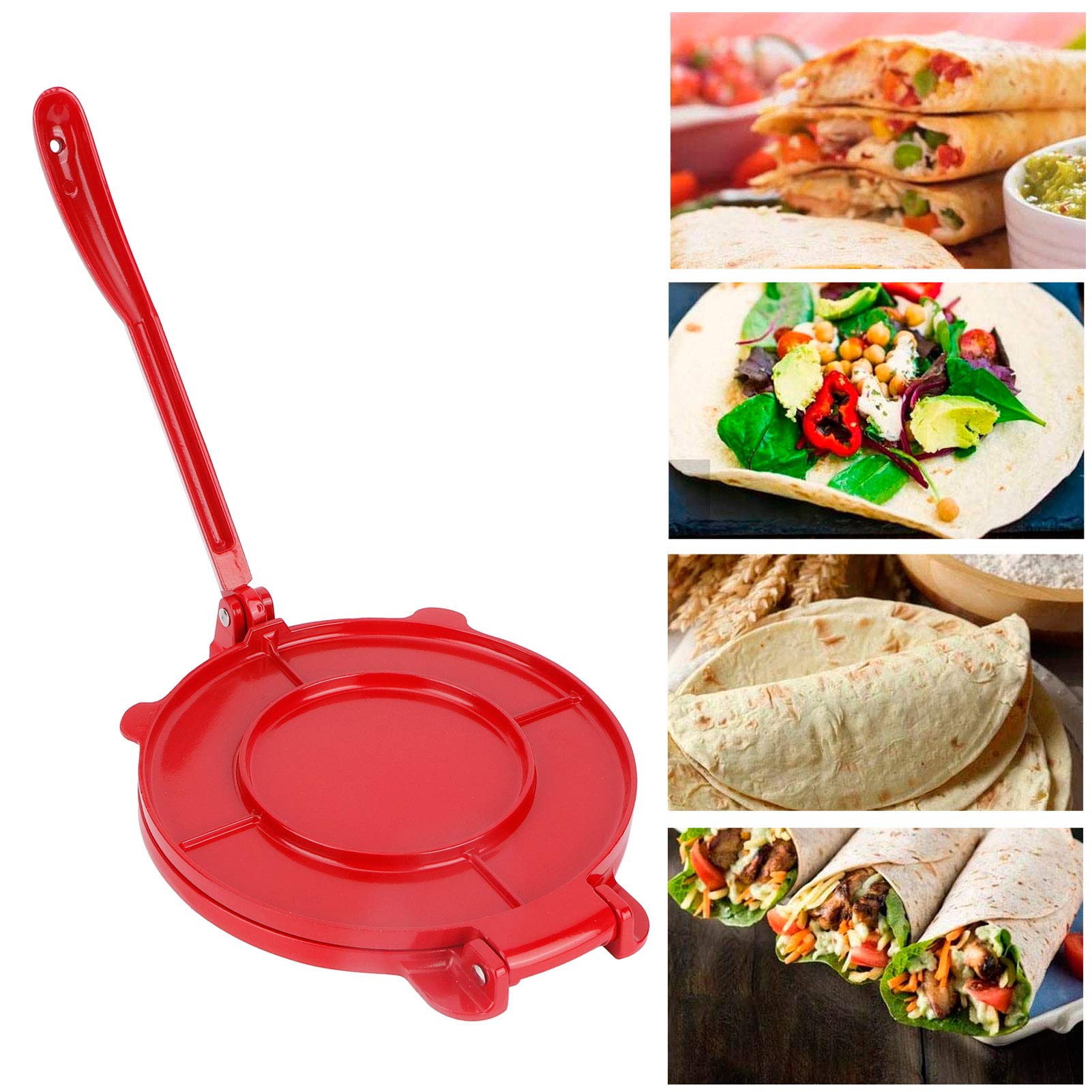 Presse à Tortillas, Presse à Tacos en Aluminium Machine à Tortillas Presse à Farine de Maïs Presse à Pâte Presse à Mouler Presse à Pâtisserie pour Tortillas 20 cm