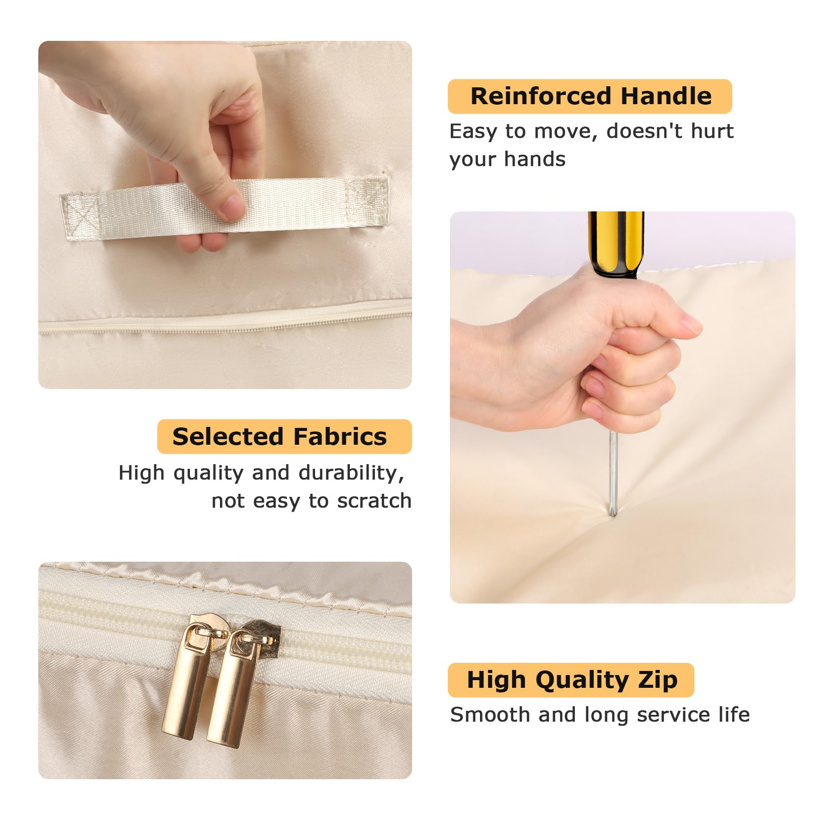 Minicoco 2 Packs 132L Large Clothes Storage Bags, Closet Organizers and Storage with Reinforced Handle and Zips - Image 2