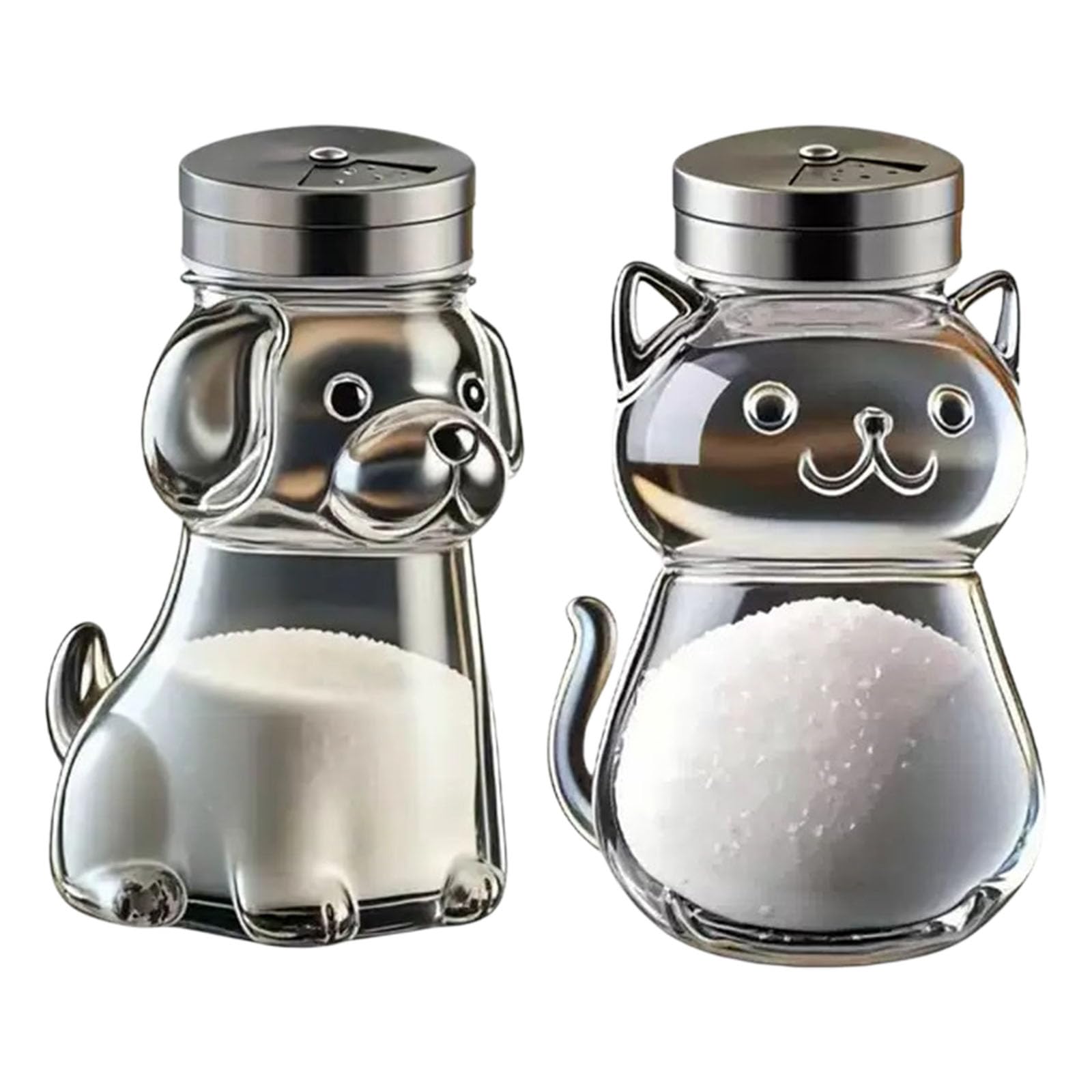 Btgghytr Glass Salt Pepper Shaker with Visible Content for Seasoning Kitchen Condiment Canisters