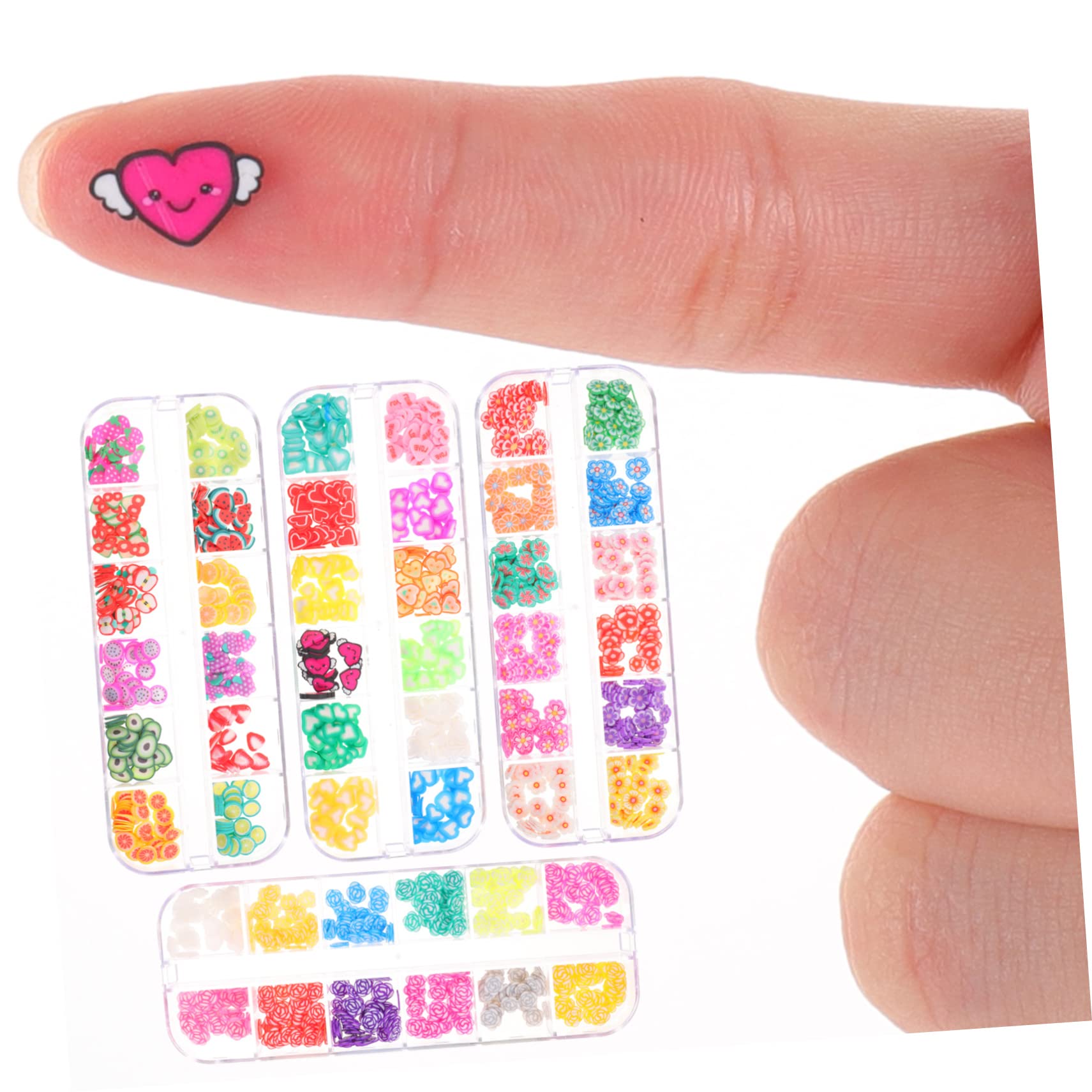 FOMIYES DIY Phone Cover Slices Jewelry Motifs 4 Sets of Polymer Clay Patches for Craft Decorations