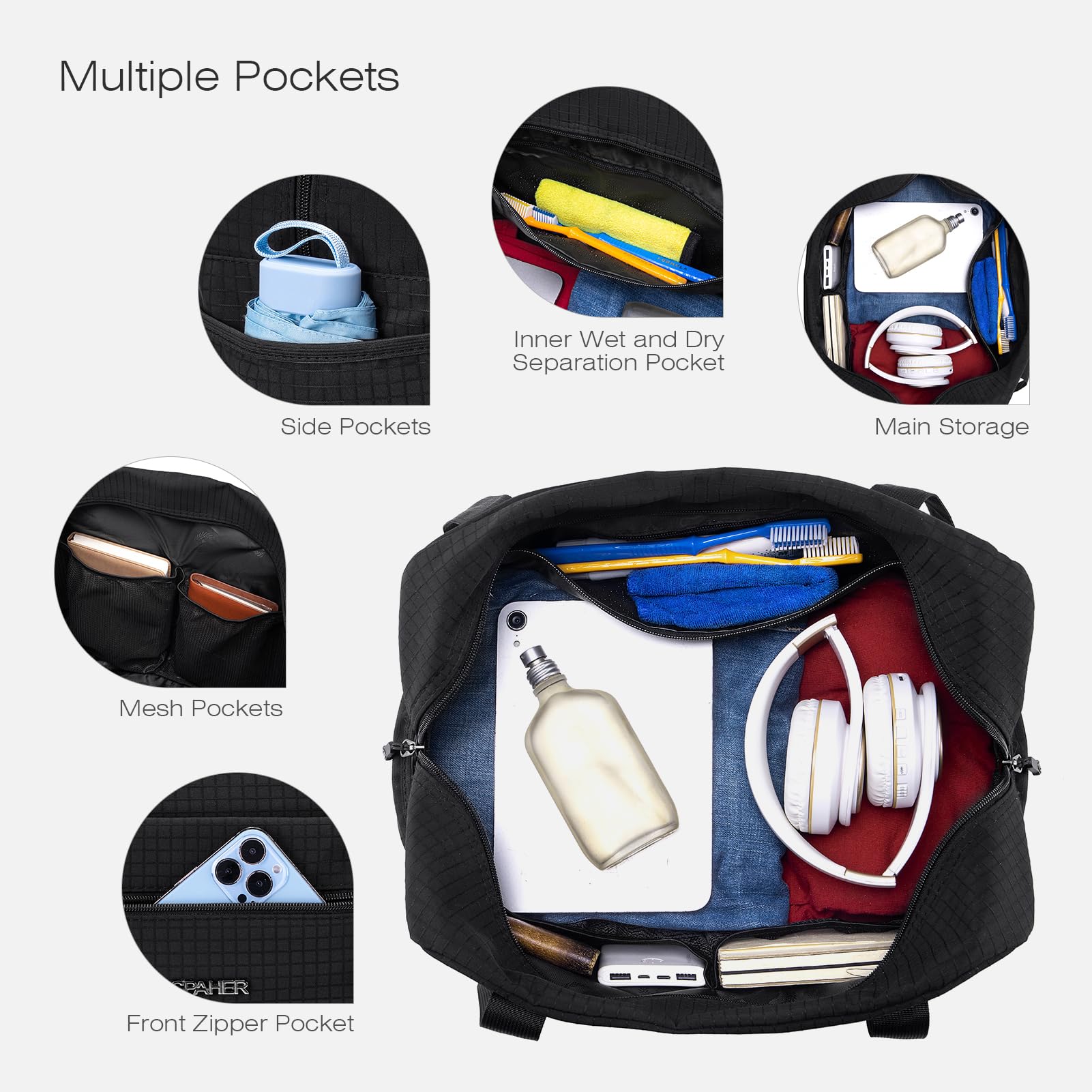 SPAHER 2X Borsone da Viaggio British Airways 40x30x15 Bagaglio a Mano Borsone Palestra Sportiva Grande 20L Donna Uomo Impermeabile Borsa da Viaggio Piscina Fitness on Tasca Umida Travel Bag