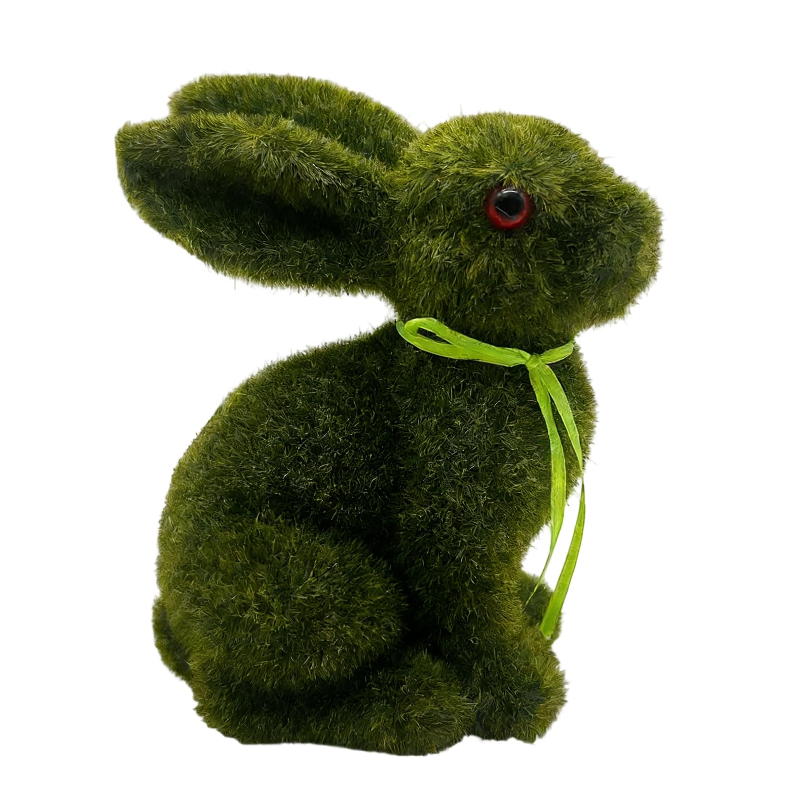 alloneslife Artificial Grass Hare Figurine Ornament Easter Decoration for Tabletop Mantel Shelves Patios Festival Celebration Grass Hare