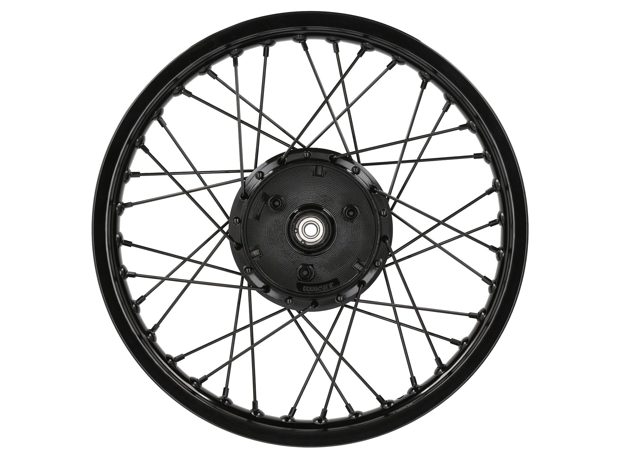 Set: 2x Speichenrad 1,6 x 16" Alufelge, Speichen, Nabe in Schwarz - für Sim
