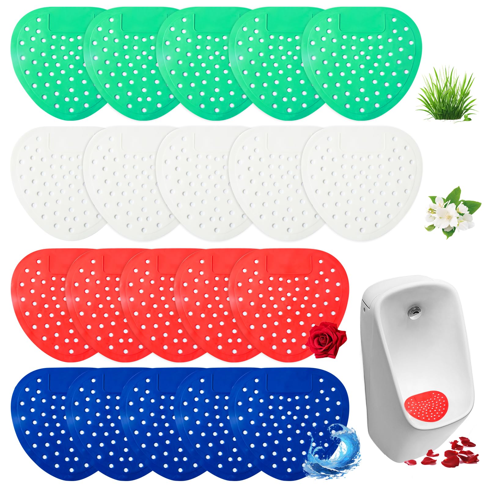 Produktbild von 20x Urinalsieb Mit Duft – 30 Tage Frische, Spritzschutz, Großes Lochdesign – Für Einkaufszentren, Büros & Schulen