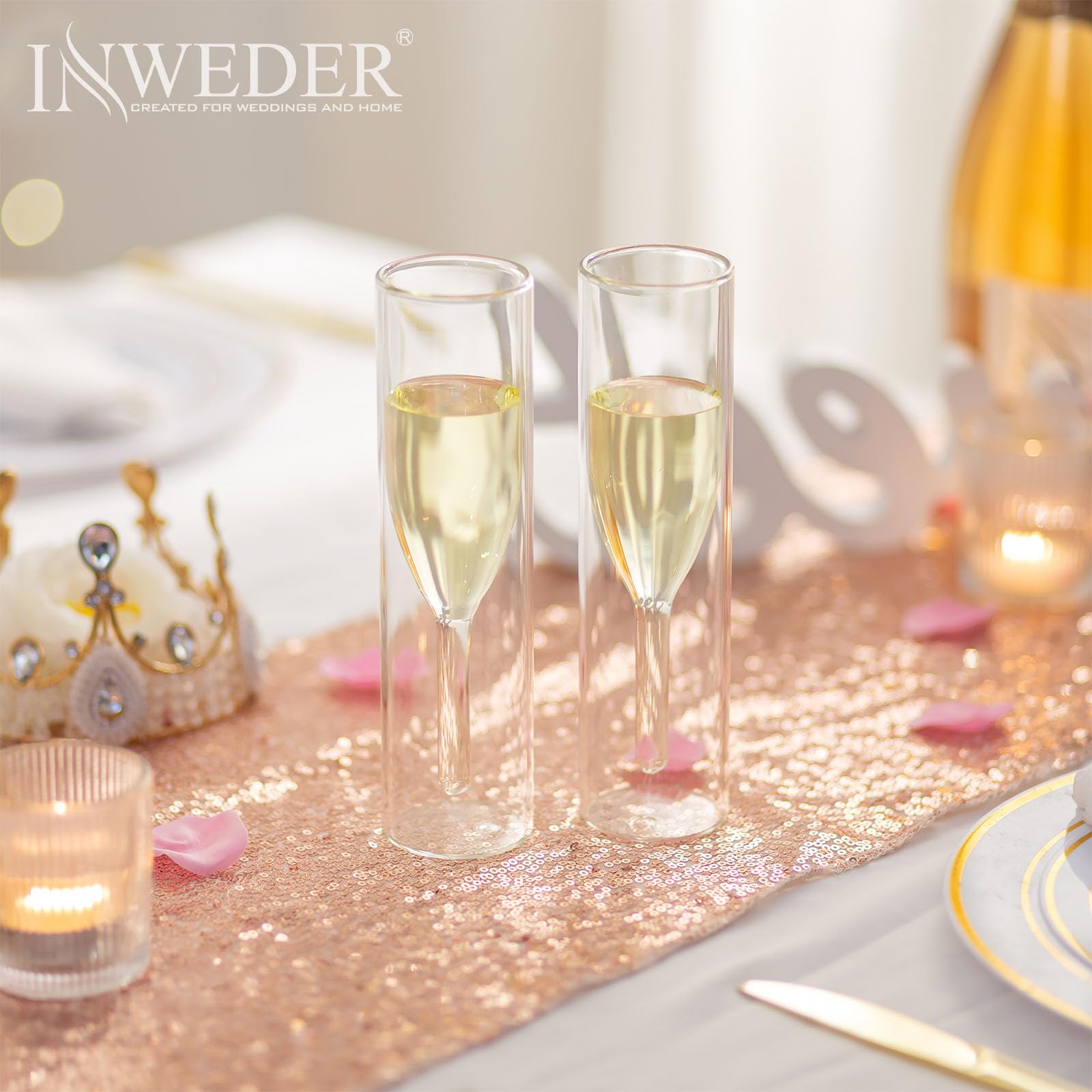 Stemless Champagne Flutes Crystal Glasses - Image 3