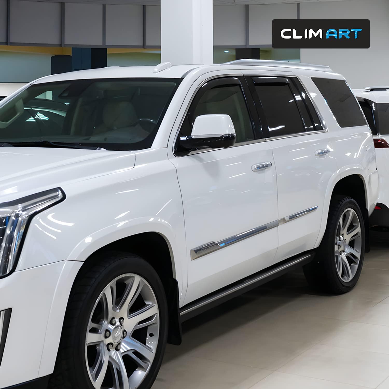CLIM ART in-Channel Incredibly Durable Rain Guards for Cadillac Escalade 2015-2020, Original Window Deflectors, Vent Window Visors, Vent Deflector, 4 pcs. - 615289