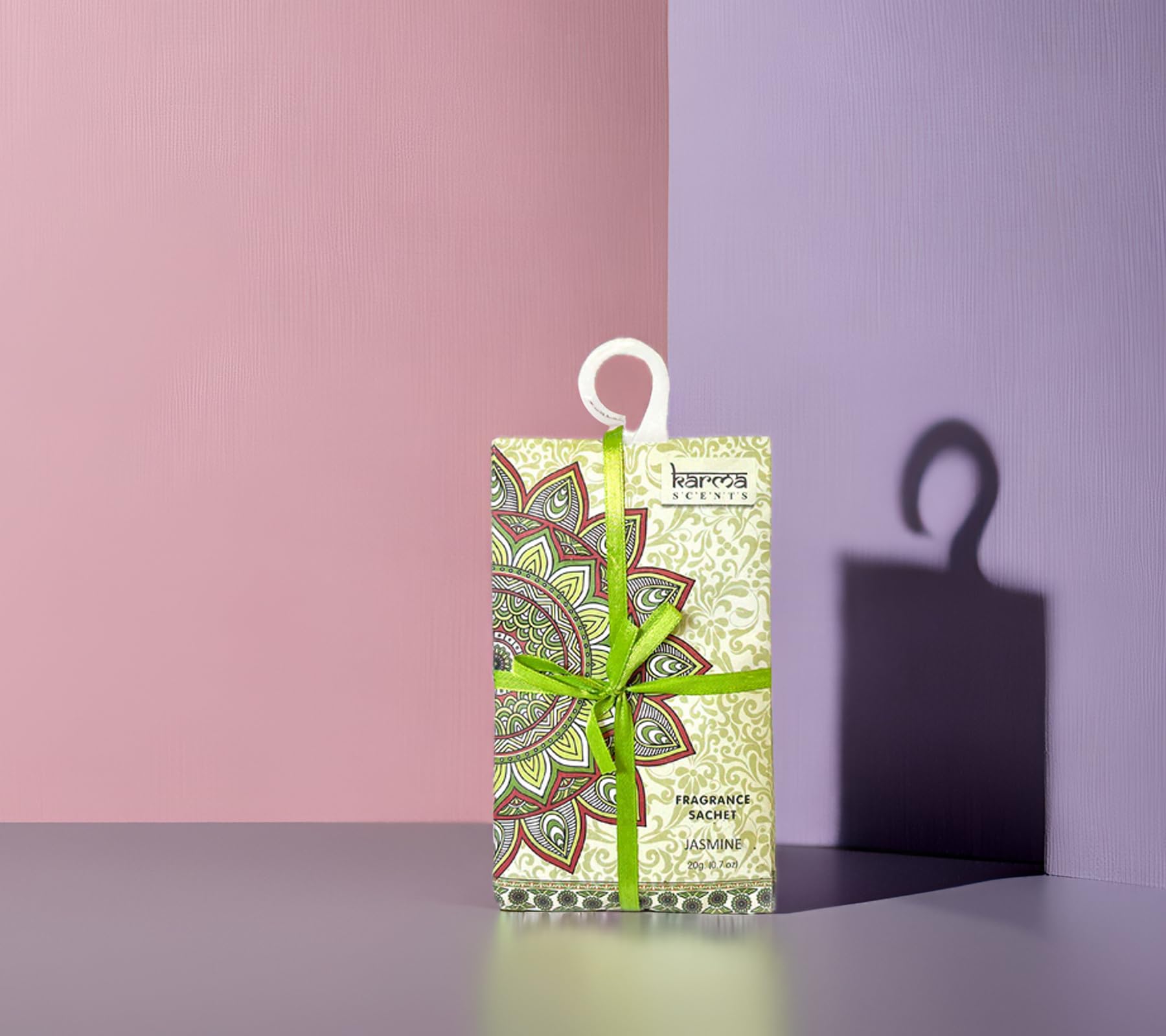 SIM & ROSSKarma Scents | Fragrance Sachets Jasmine (Green) (20 Gr) | Premium Long-Lasting Fragrance | Multi-Purpose Freshener for Car, Closet, Drawers, Kitchen, and Travel Bags (Pack of 3)
