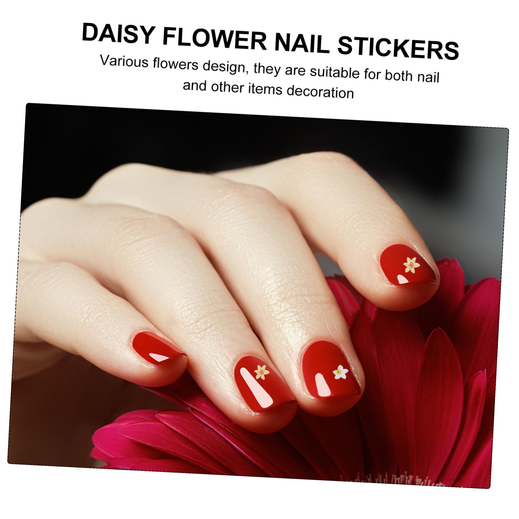 2 Set Adesivi Per Unghie Margherita Legno Decorazioni Per Nail Art Uniche E Colorate Per Manicure Diy 4 Scatole*2