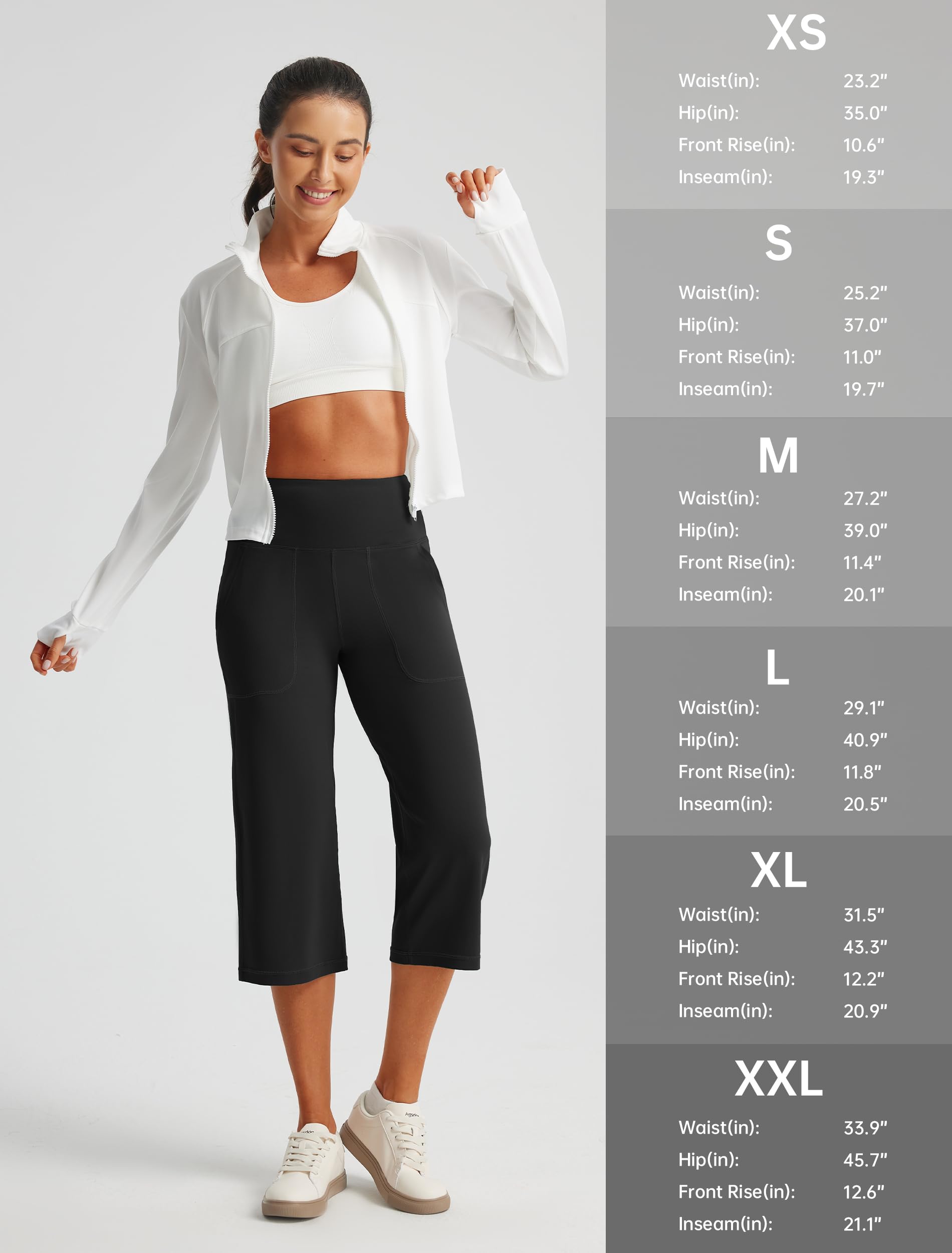 Libin Leggings Capris 3/4 Yoga para Mujer de Cintura Alta, Pierna Ancha, Ligero De Verano, Pantalones De Pierna Recta, Deporte Piratas Running Transpirable con Bolsillos