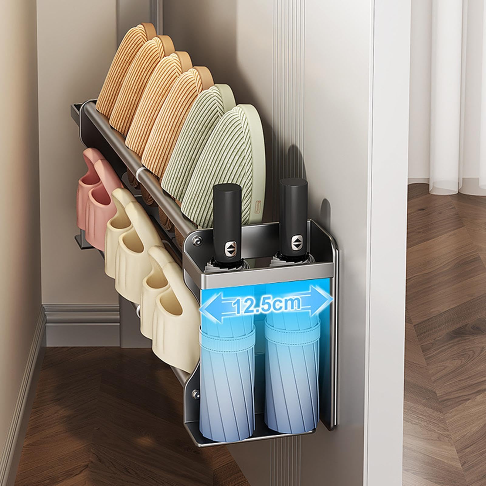 Zapatero de Pared Zapatero Magnético Doble Capa Detrás Puerta para | Porta Zapatos Sin Taladro para Armario, Entrada, Dormitorio, Acceso, Apartamento, Residencia Universitaria, Recibido