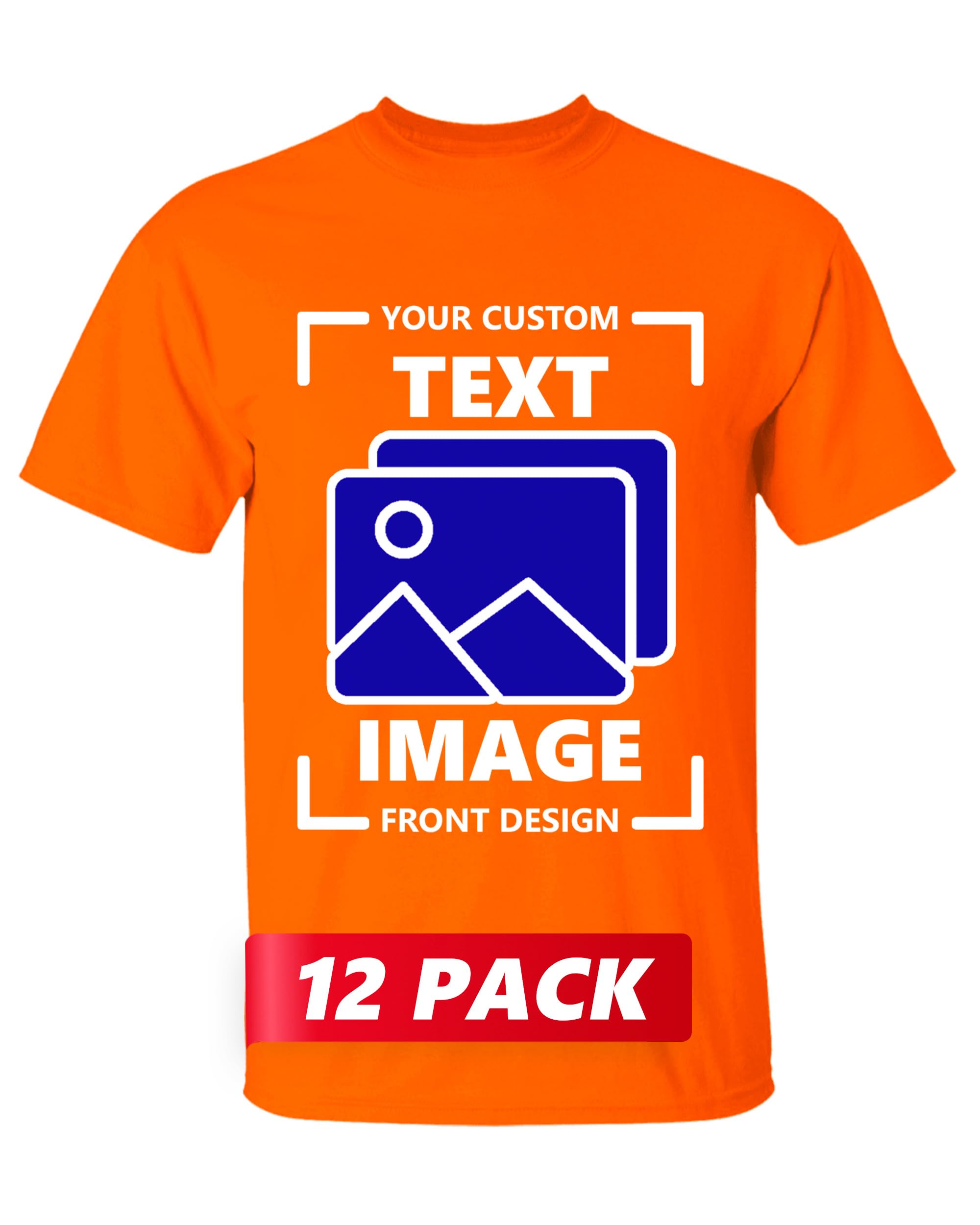 Gildan Custom T-Shirt - Personalized US-Cotton Unisex Tee Shirt - Front Back Design with Image Logo Text Photo