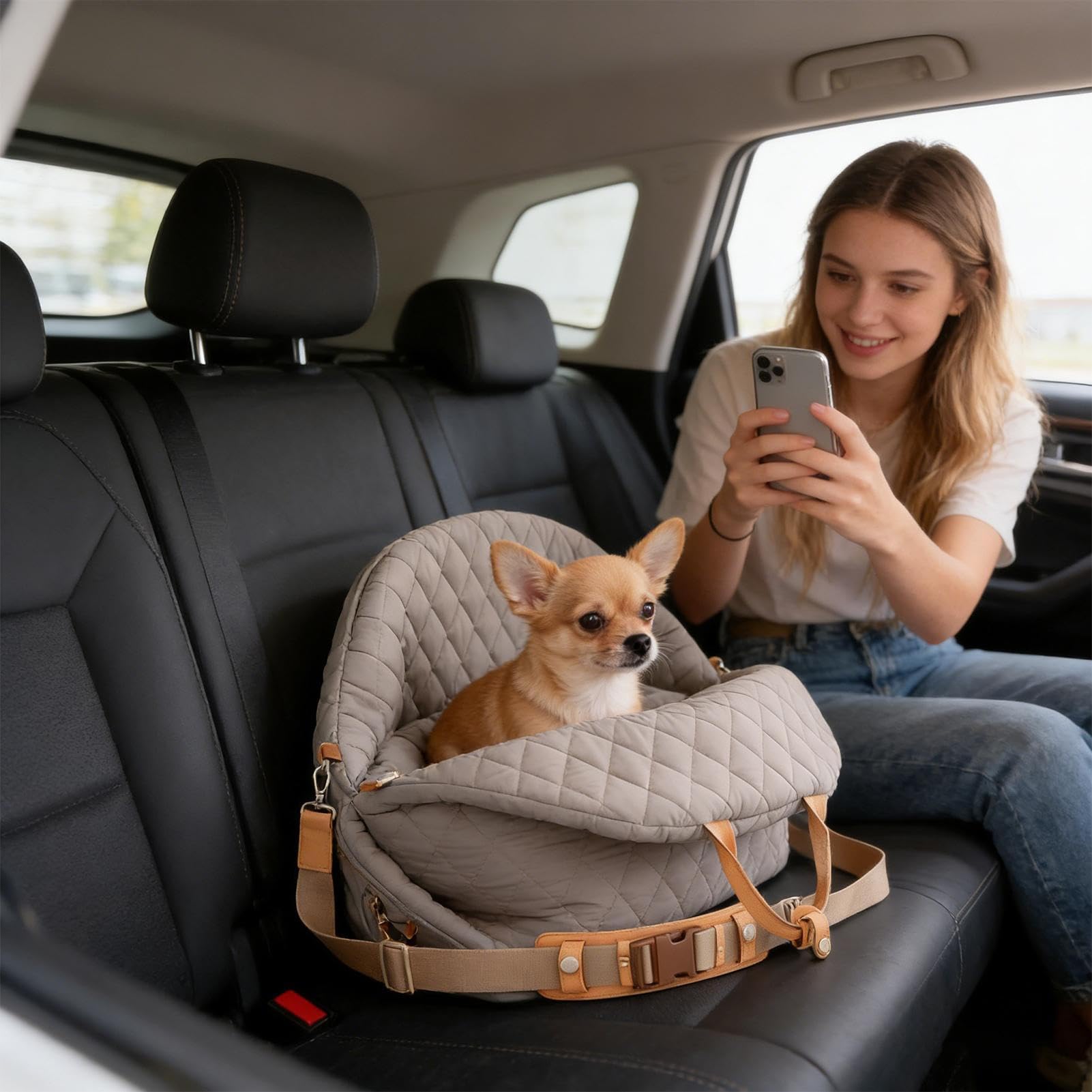 Autositze für Hunde Verstellbarer Gurt und wasserdicht | -Autositz & Katzentransportbox für kleine e Katzen PKW SUV Fahrzeug Reise Outdoor Camping Urlaub