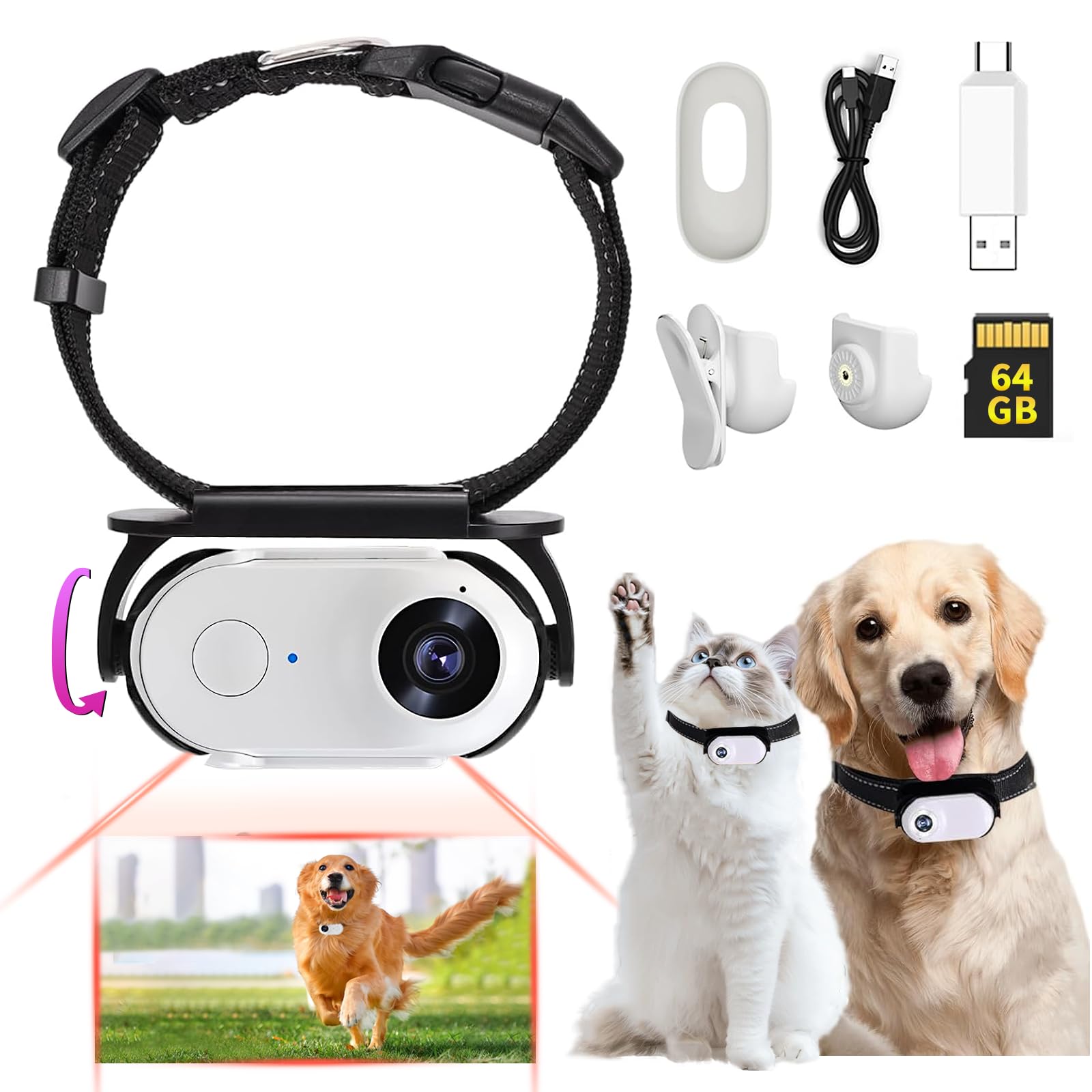 Amazon.com: 1080P Cat Camera Collar, HD 1080P Video Camera Mini Collar ...