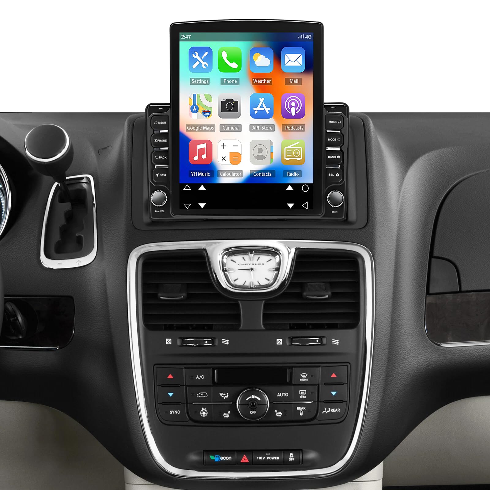 9.7" Car Stereo w/Carplay Android Auto for Chrysler Town and Country 2011-2016,for Dodge Grand Caravan 2011-2020 2 Din Android 13.0 Car Radio Receiver