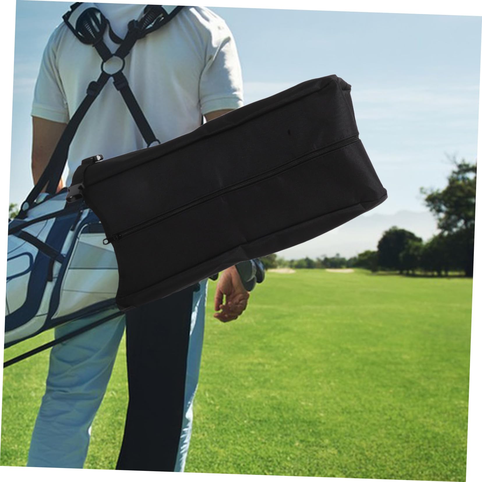 BESTonZON Wasserdichter Golfbag Regenschutz mit Staubschutz Outdoor Golf Bag Cover Regenhaube für Golftaschen Uv-beständig Wetterfest Reise Platzschutz Schwarz