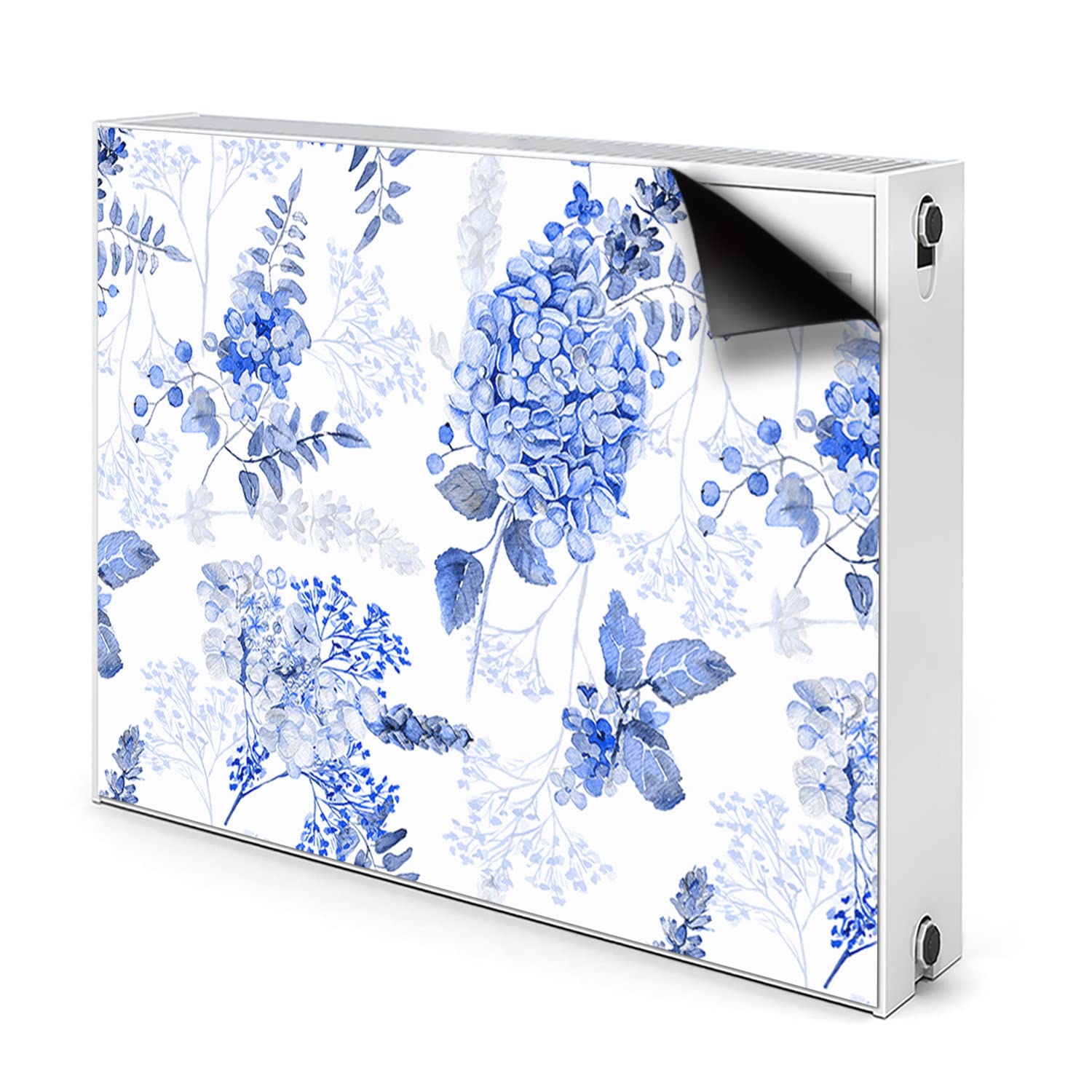 Cache radiateur magnétique 80x60cm bleu pour masquer un chauffage jauni ou usé