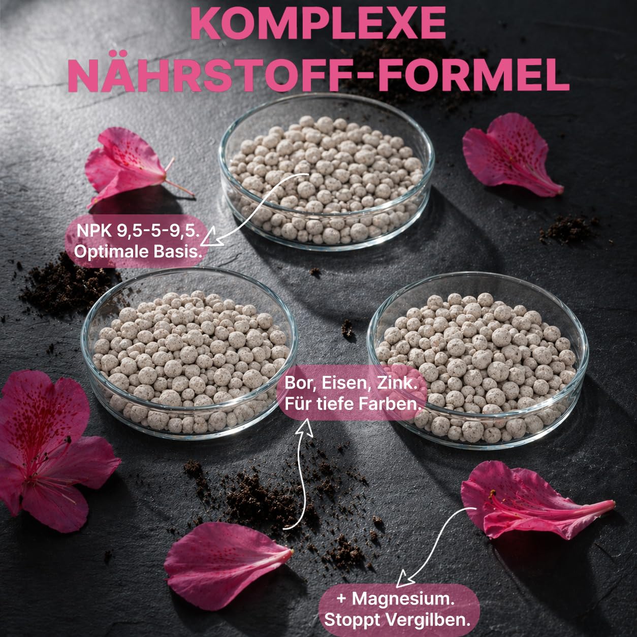 GiDeli Rhododendron Dünger & Hortensiendünger 15 kg Granulat NPK Mg