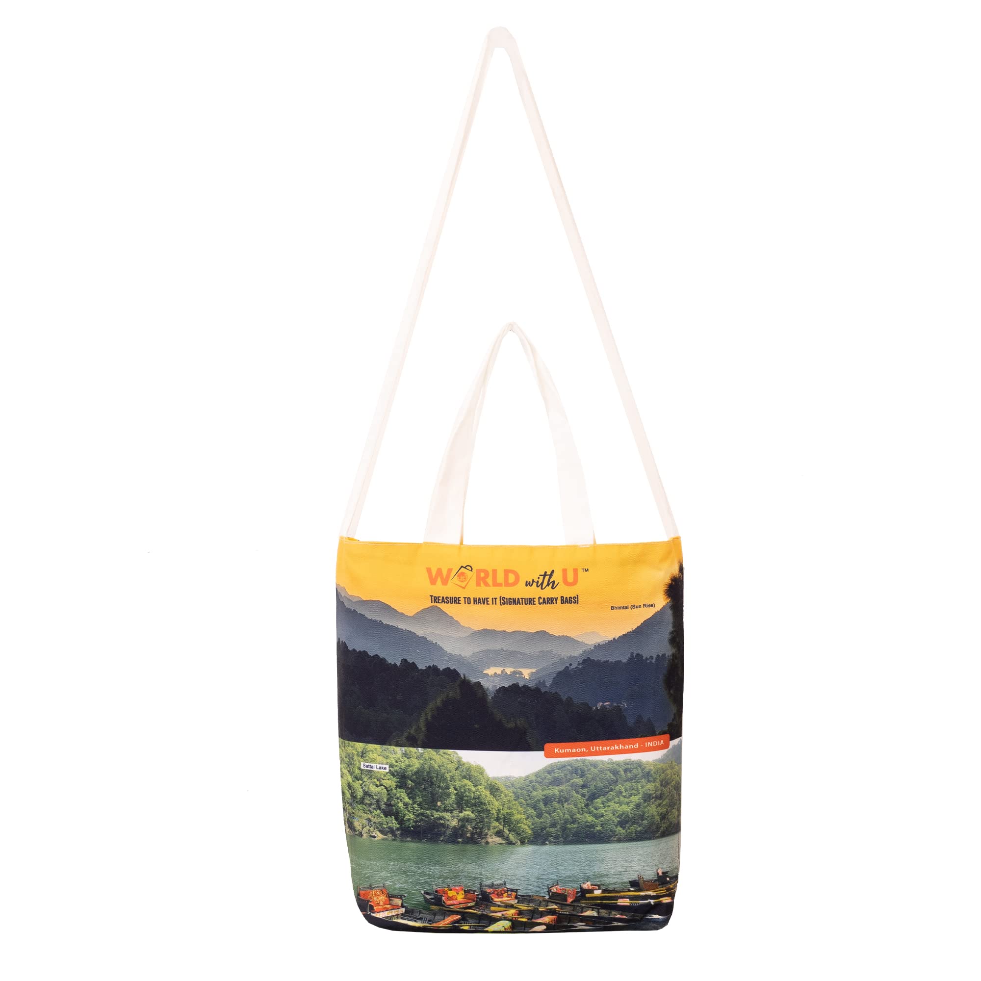 World with UTote Bag with Zip, Shoulder Strap & Handle, Eco Friendly Tote Bags, Men & Women Travel Bag