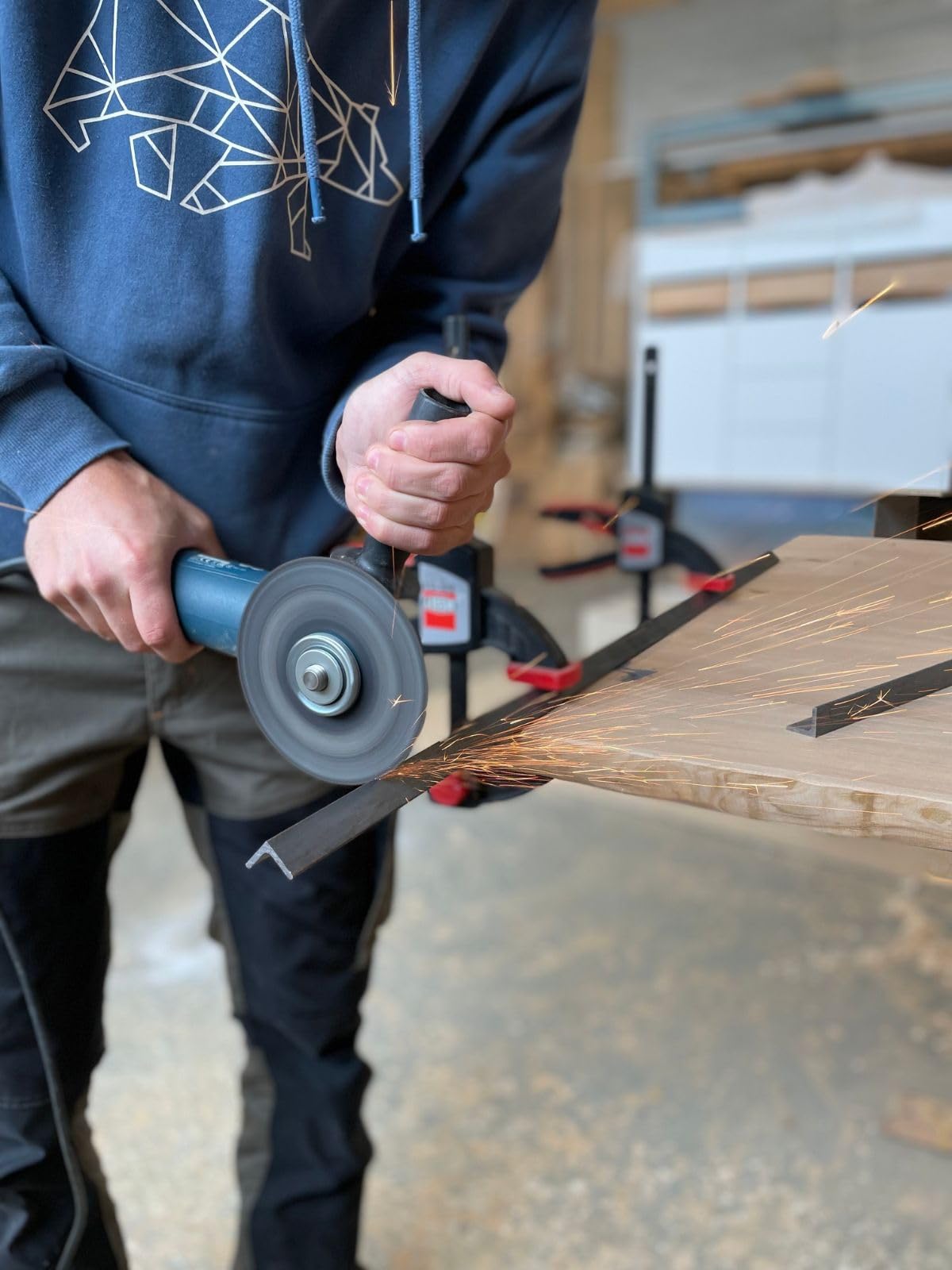 FORSBERG Pettarson Hoodie mit Bärenlogo für Freizeit und Handwerk