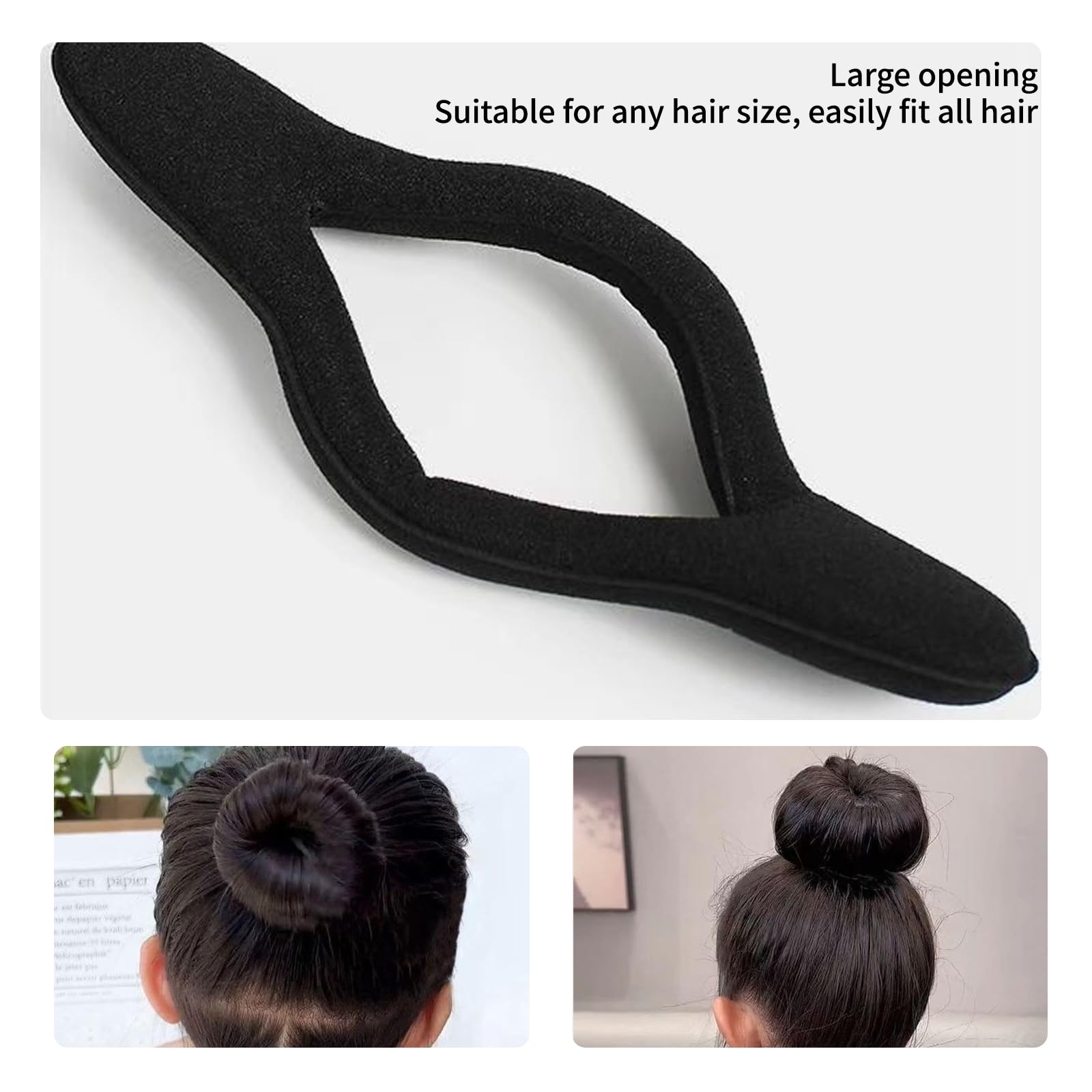 Juego de 11 piezas de esponja suave para hacer moños, Negro, L