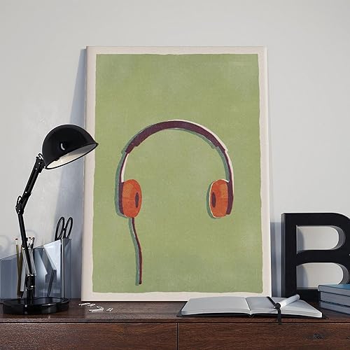 Miniatura 8 de 90s Music Retro Headphones Poster for Room Aesthetics Canvas Wall Art Print Frame 12x18inch
