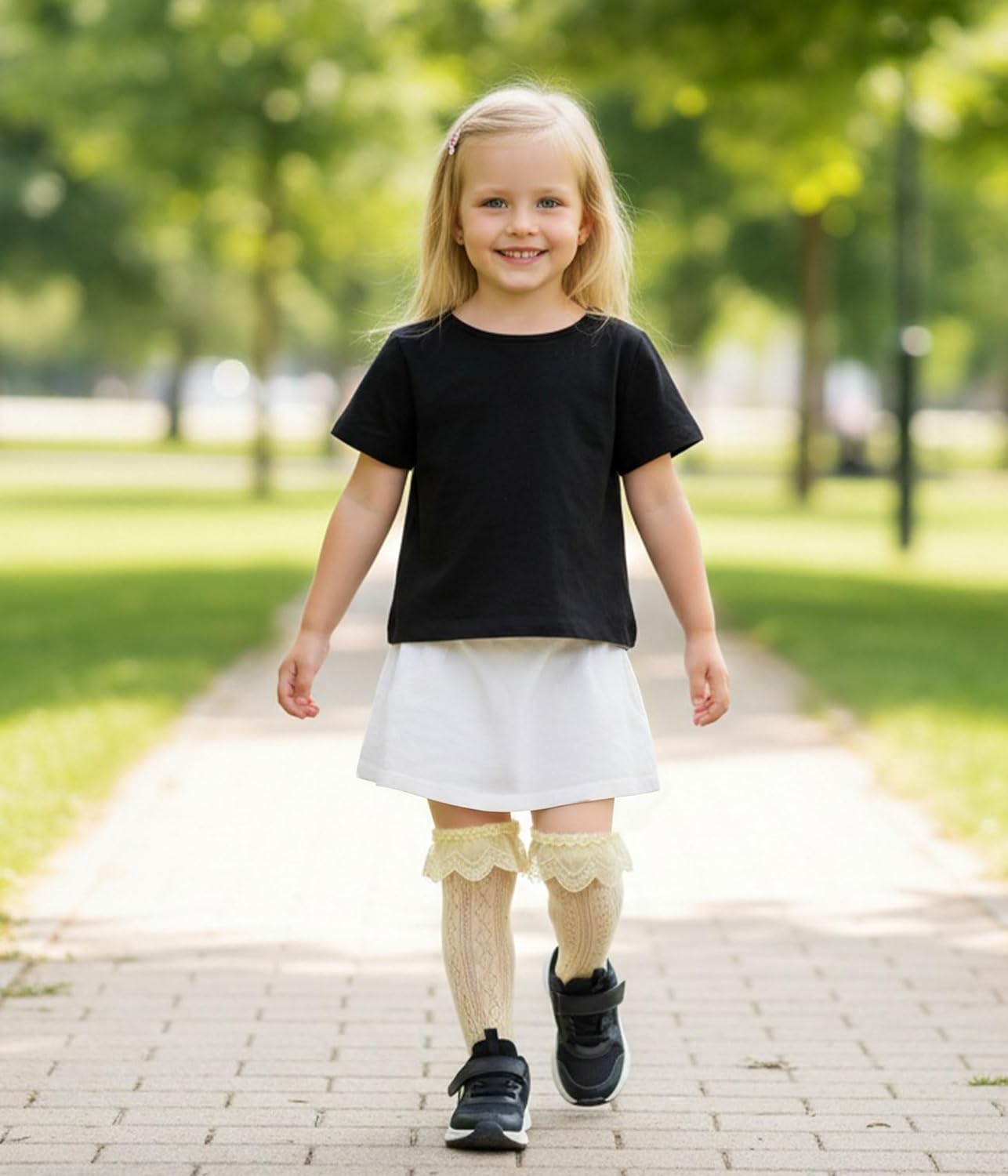 CHUNG Toddler Baby Girls Knee Hight Stocking Cotton Socks 0-7Years Solid Color Bowknot Thin Spring Summer - Image 2