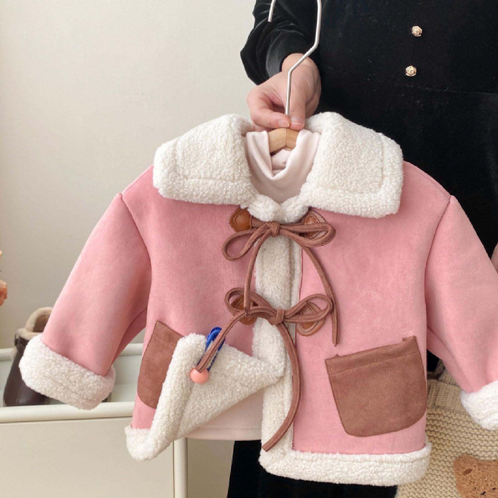ASSICON Cappotto Invernale per Bambino Addensare Capispalla Caldo Cappotto Fodera in Pelliccia in Pile Caldo Cappotto Antivento Cappotto Caldo per Ragazze 3-7 Anni