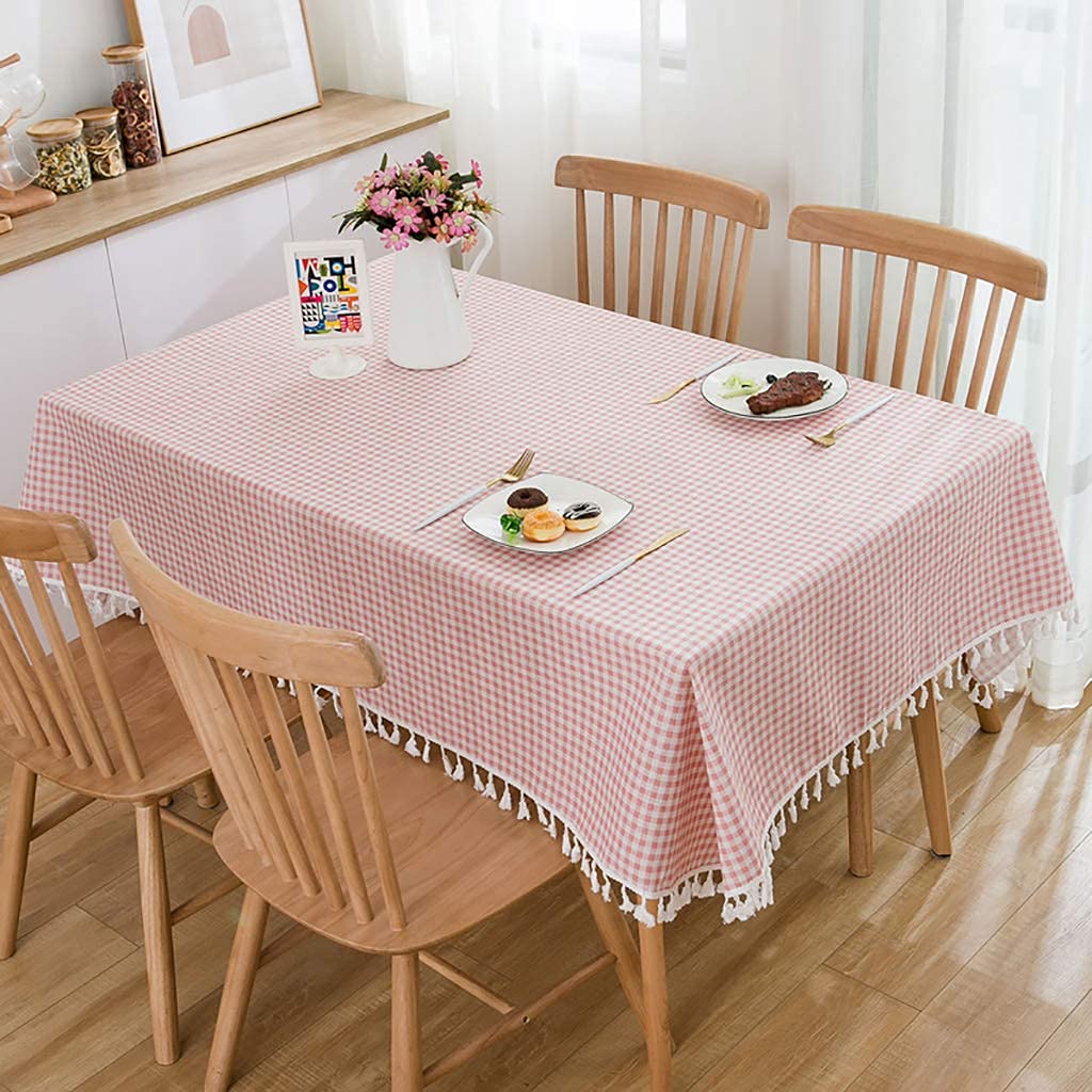 Nappe rectangulaire à glands pour protéger une table oblongue de la poussière