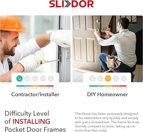 Miniatura 5 de Kit de jamba solo para SLIDOR Kit de marco de puerta de bolsillo  Incluye 4 verticales para poste de puerta y entrada de bolsillo  Fabricado con MDF
