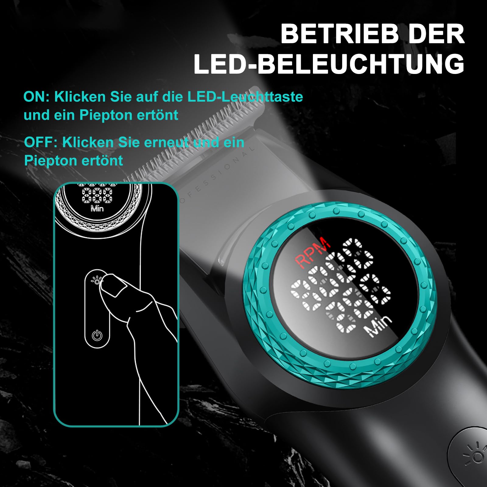 VGR 977 Professioneller Haarschneider für Männer,8000 U/min T-Blade Trimmer