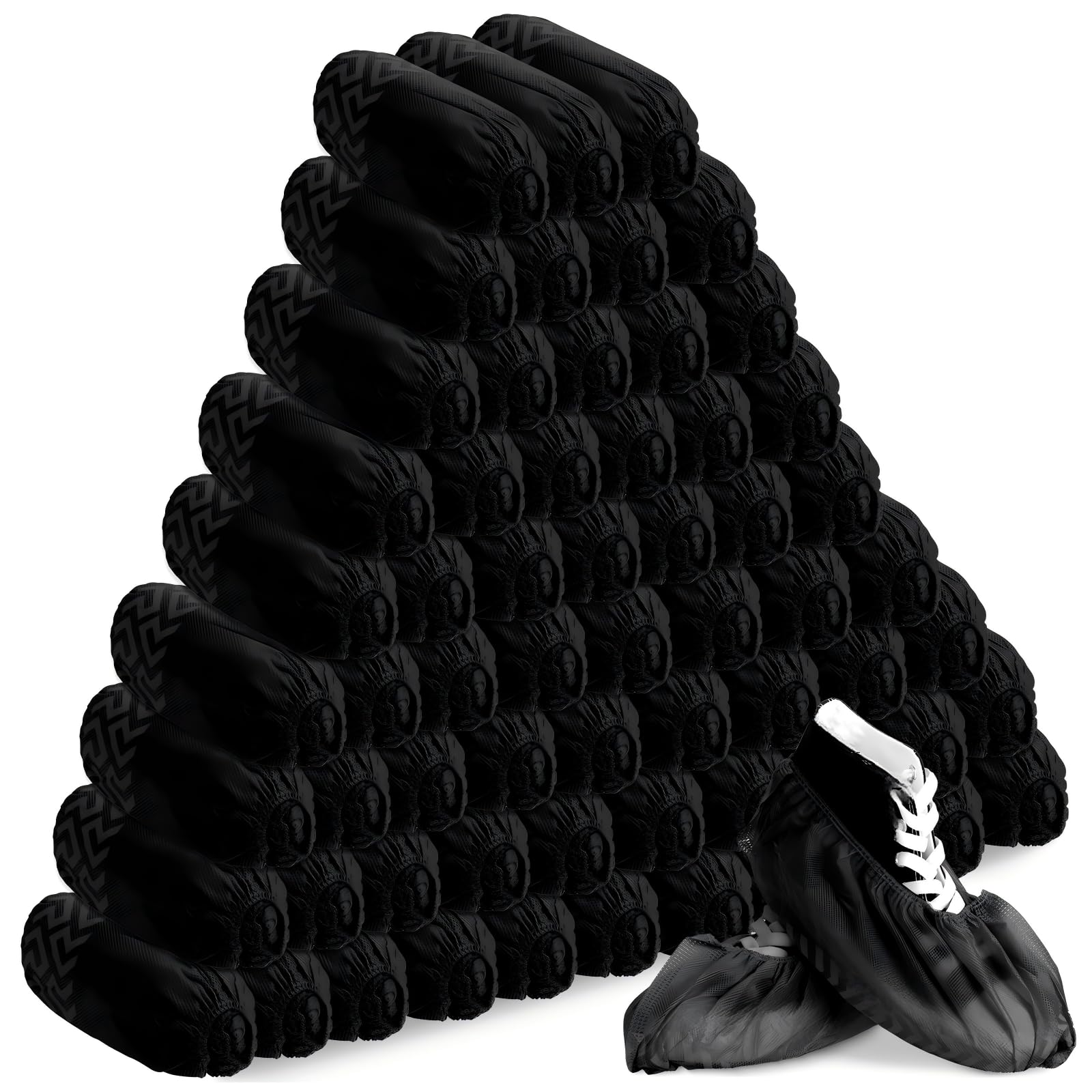Paquete de 600 fundas desechables para zapatos de botas, antideslizantes, gruesas, extra para zapatos, fundas duraderas para hombres y mujeres (negro)