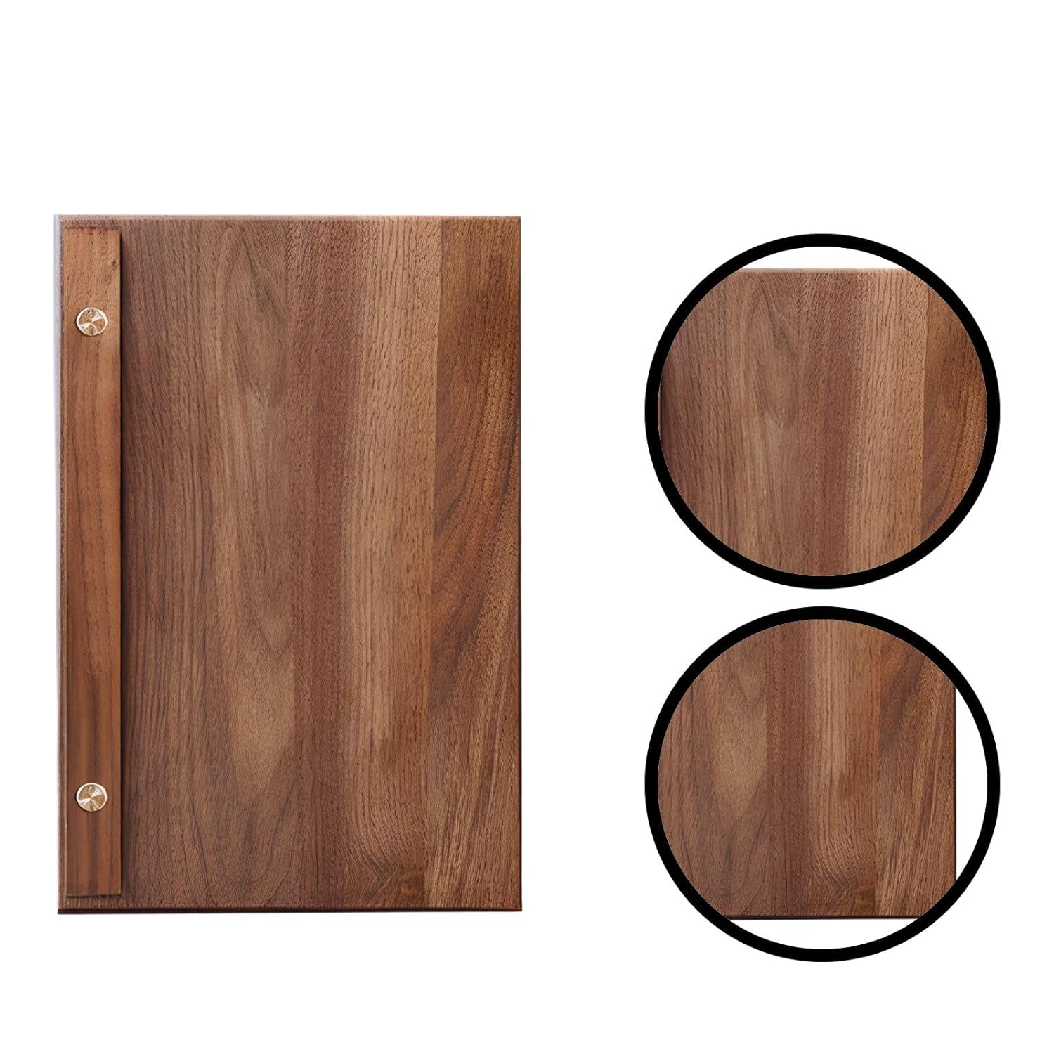 Wooden Menu Holder for Table Display with Brass Stand, A4 A5 Size Clip for Menu Presentation