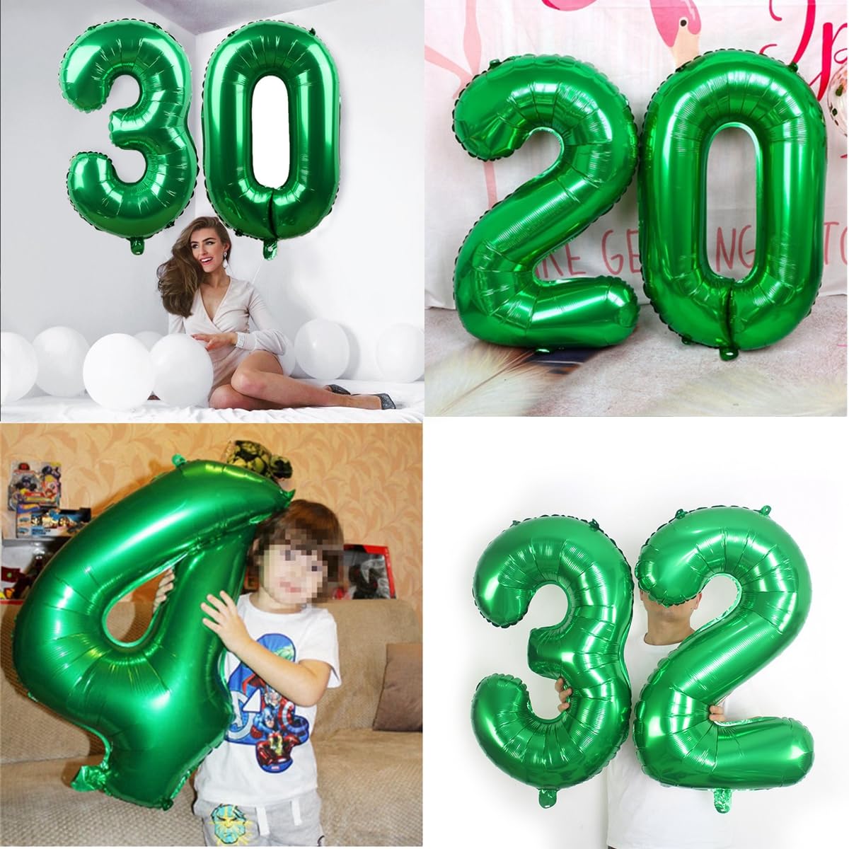 20. Geburtstag Deko Set Für Frauen – Retro Grün & Rosegold Ballons, Banner, Wimpel, Folienballons & Latexballons
