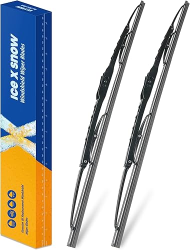 Miniatura 8 de Juego de 2 limpiaparabrisas de 26 + 26 pulgadas para Ford Fusion 2020 2019 2018 2017 2016 2015 2014 2013 Audi Q7 0306-0815 (paquete de 2)