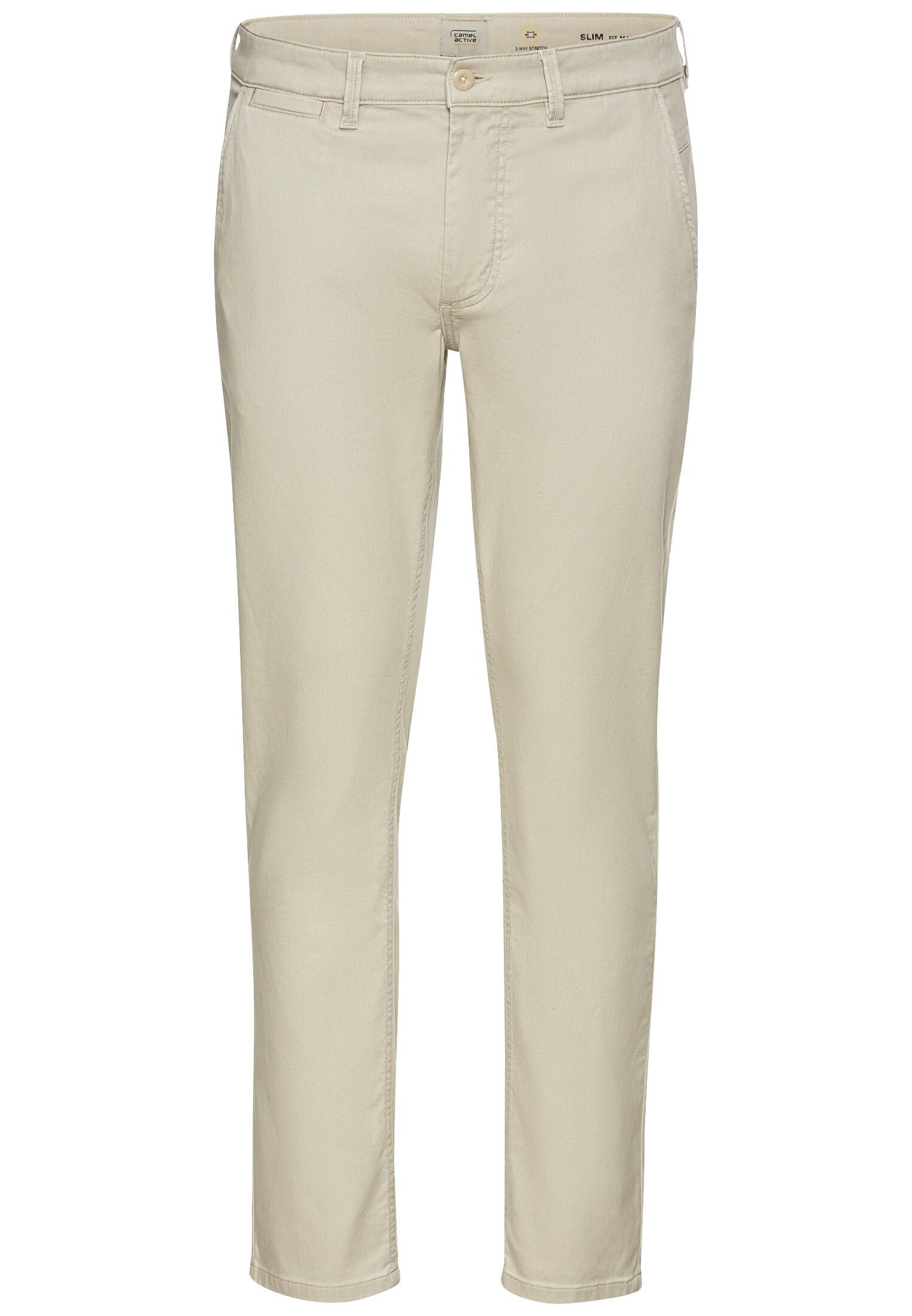 camel active Men's Basic Chino Slim Fit, Beige, 32 W/34 L
