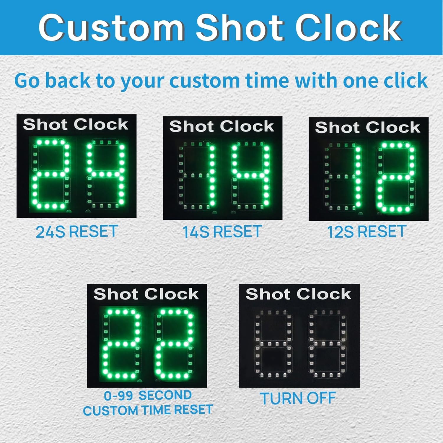 YZ LED Basketball Anzeigetafel mit Schussuhr, Tragbare Anzeigetafel Basketball, Digitale Anzeigetafel mit Fernbedienung, Elektronische Anzeigetafel mit Timer Uhr, Digital Score Keeper Outdoor