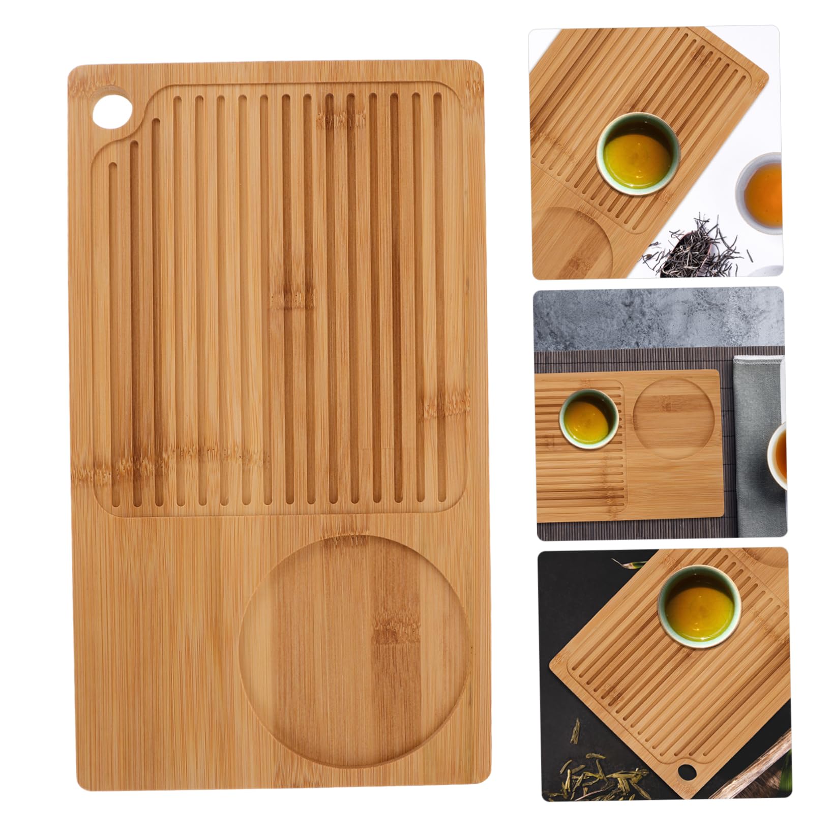 Bandeja de Bambú Rectangular para Servir Superficie Lisa y Diseño Elegante Hogar