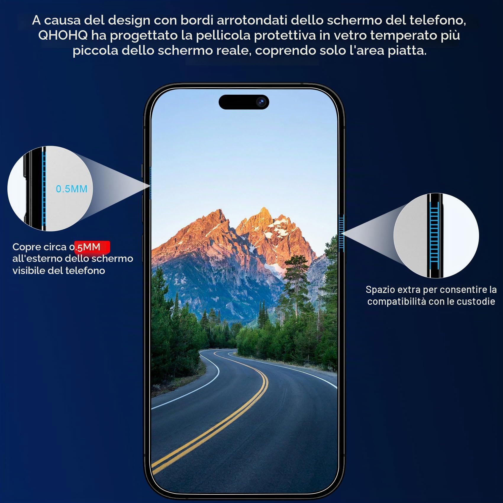 QHOHQ 3 Pezzi Vetro Temperato per iPhone 15 [6,1 Pollici] e 3 Pezzi Pellicola Fotocamera, Pellicola Prottetiva Anti Graffio, Durezza 9H, HD Trasparente, Senza Bolle