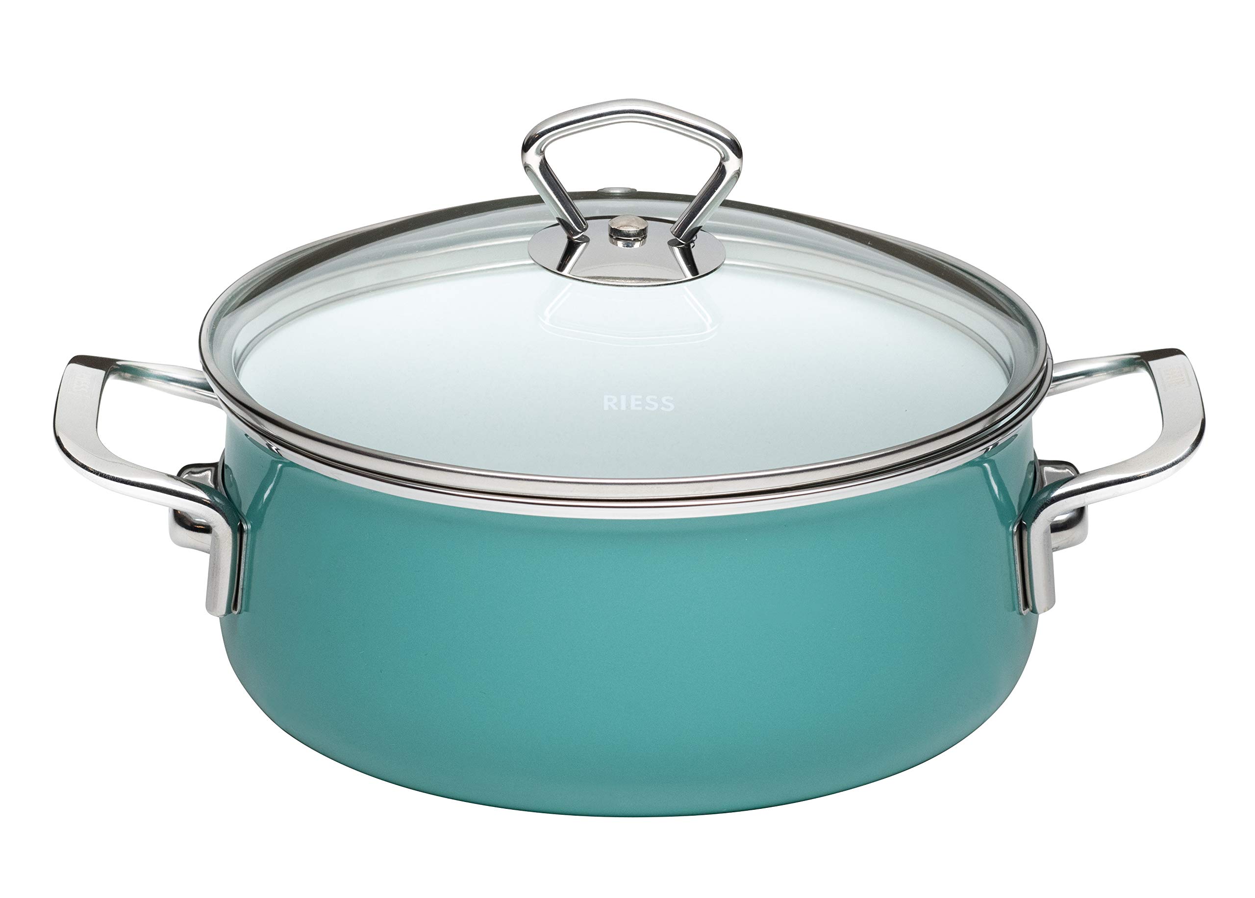 Riess, 0707-110, Casserole with Glass lid 16 1 L, Nouvelle, Nature Green Extra Strong, Diameter 16 cm, Height 14.5 cm