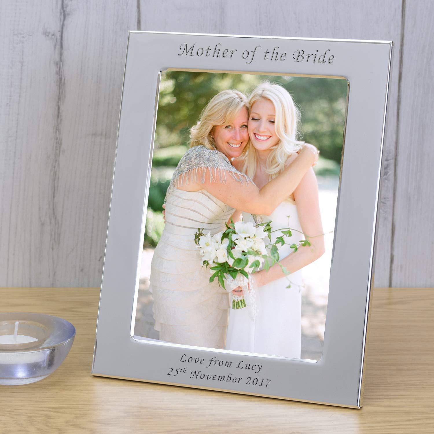 Personalised Engraved Mother of the Bride Silver Plated Photo Frame Brides Mum Gift Wedding Day Gift Brides Mummy