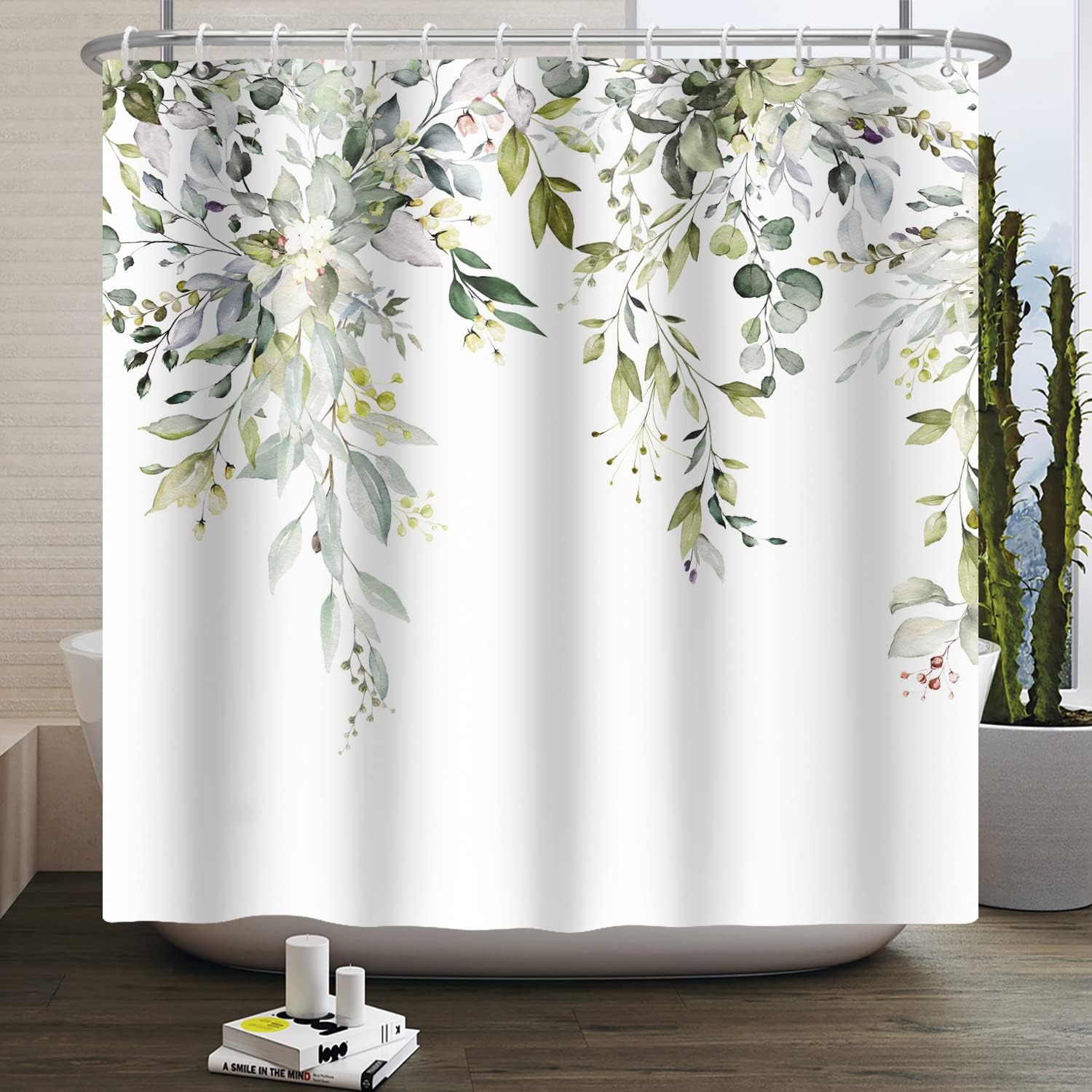 Baocicco Green Plants Eucalyptus Shower Curtain Spring