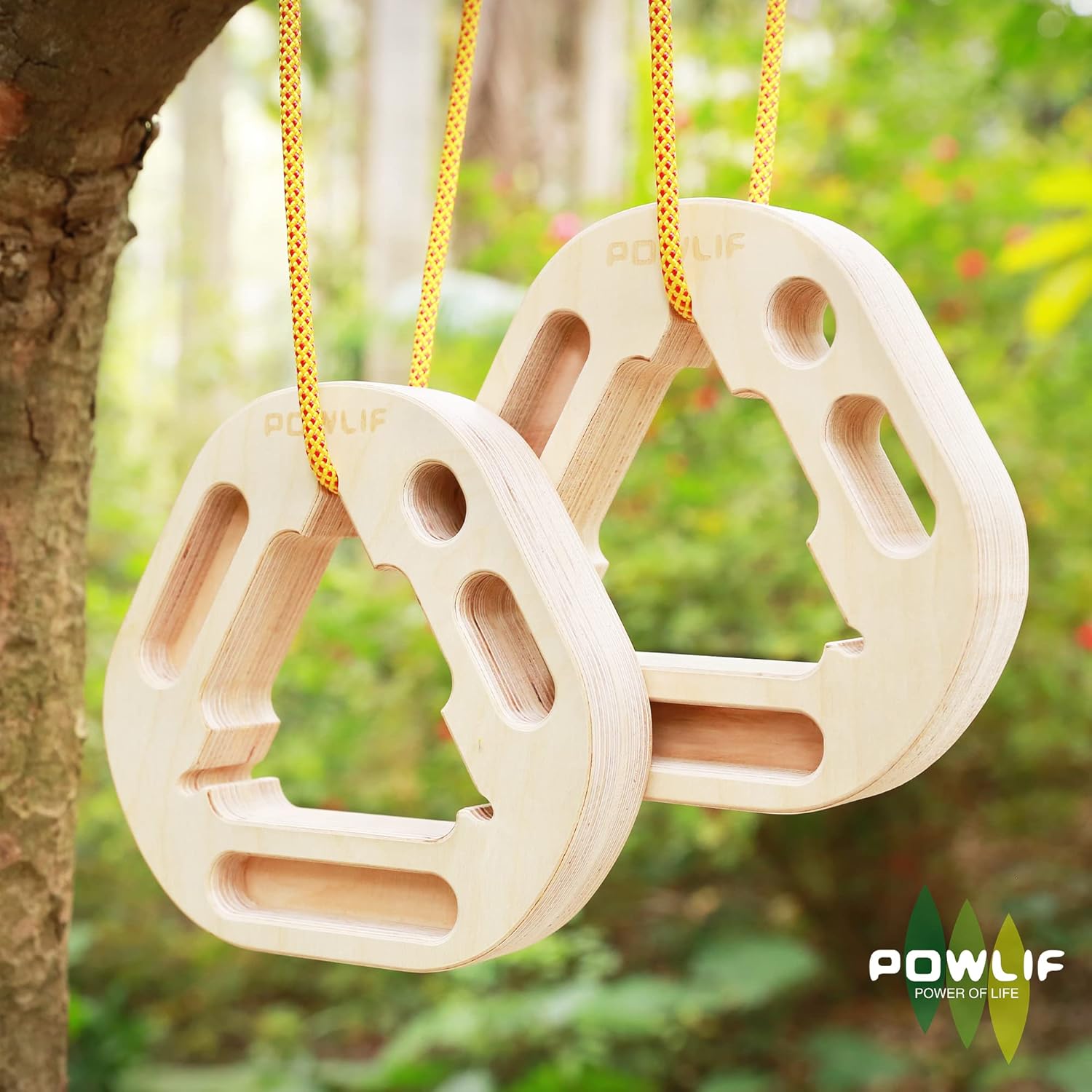 POWLIF Climbing Hangboard Double-Sided Independent Suspension Rock Climbing Hang-Board with Ropes for Outdoor & Indoor Training (Triangle) : Sports & Outdoors