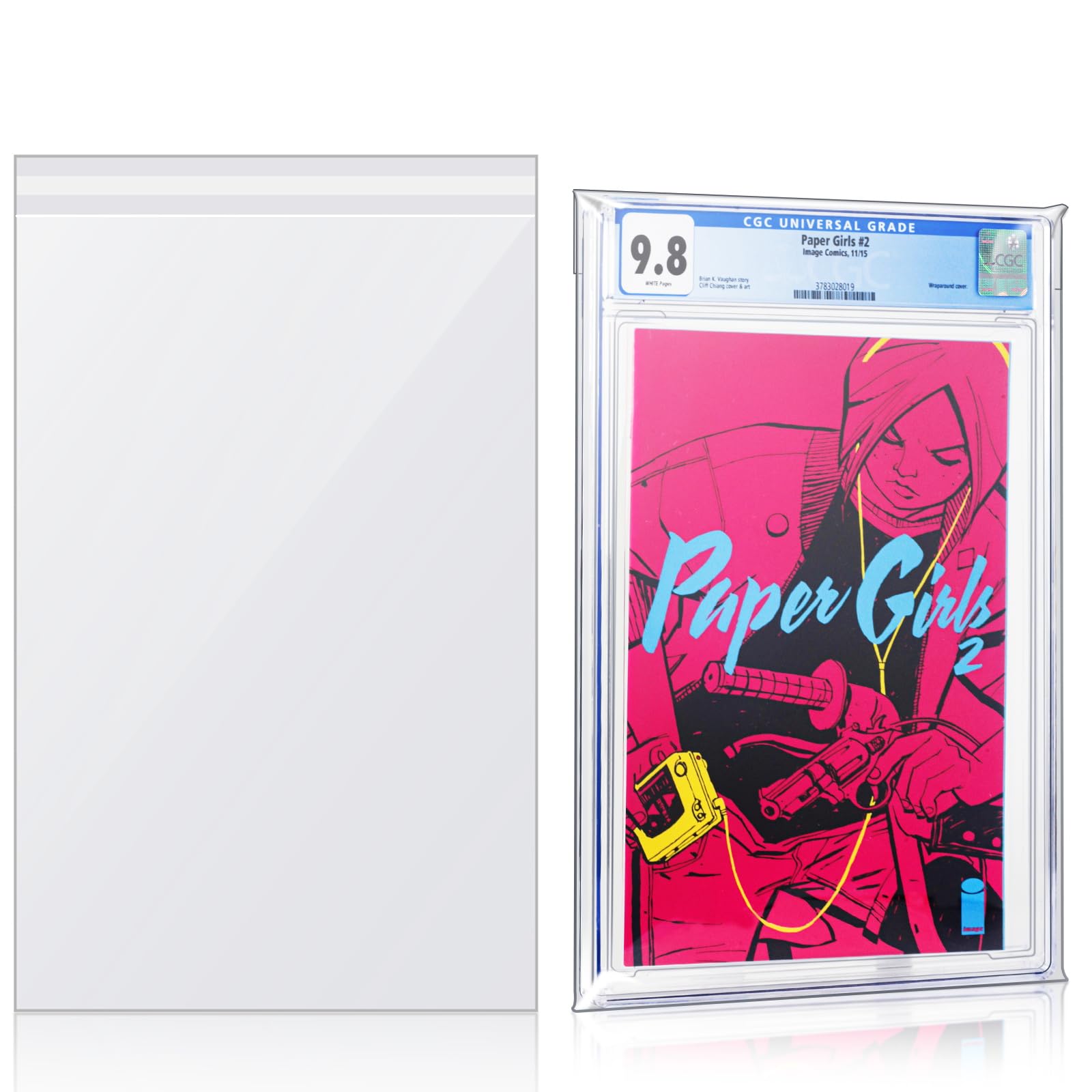 Graded Comic Book Bags - Comic Book Sleeves for CGC and CBCS Slabs, Acid-Free Archival Quality Resealable Comic Book Protector Pack of 50