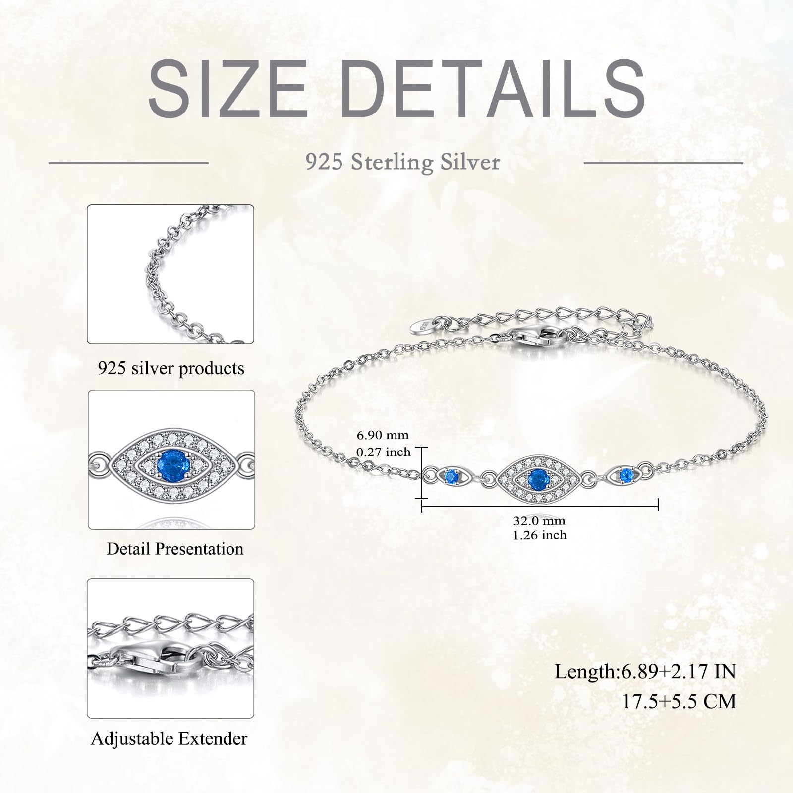 POPLYKE Libélula/Hoja/Mal de ojo/Mariposa/Delfín Pulseras de Plata de Ley 925 Pulseras Pandora para Mujer
