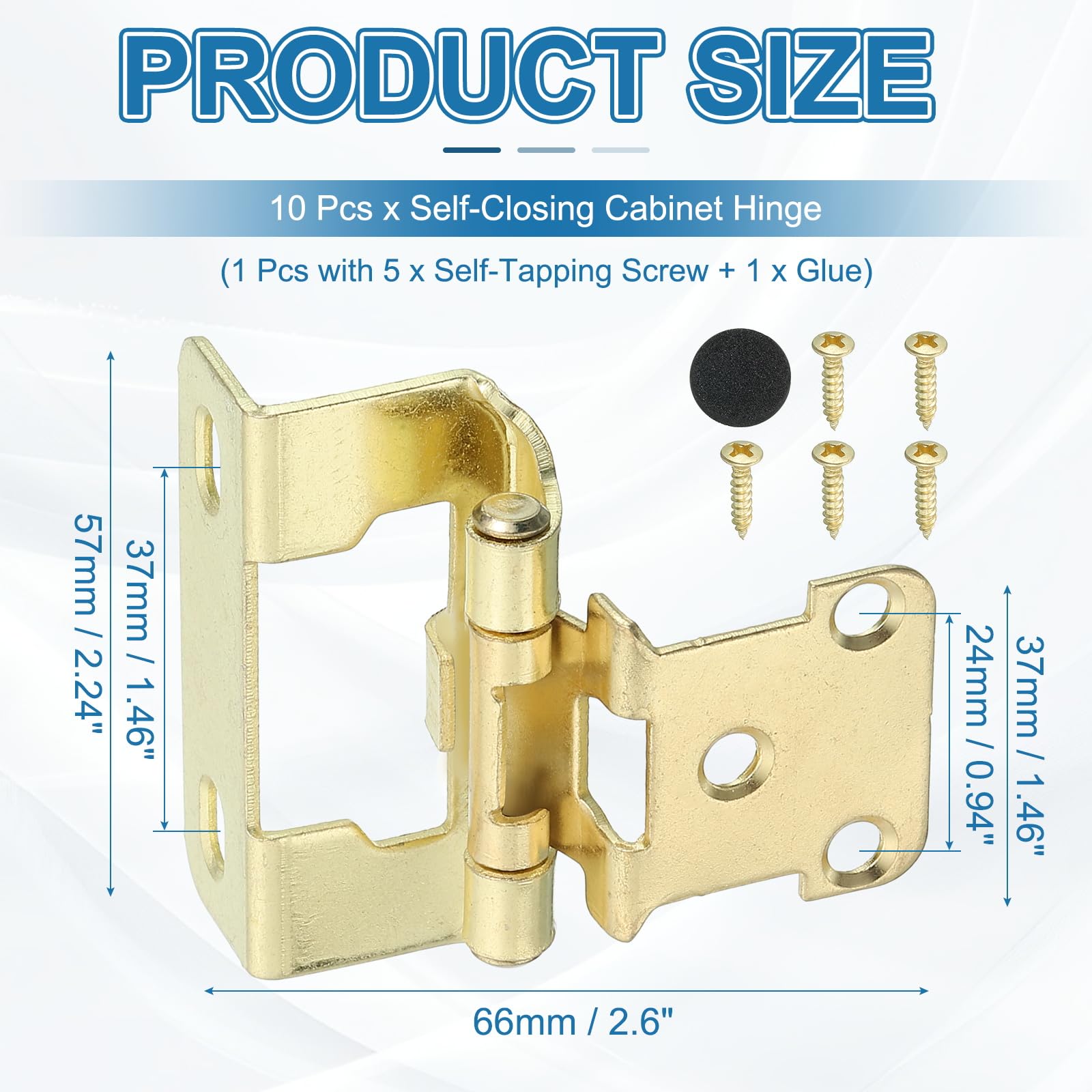 PATIKIL Self-Closing Cabinet Hinges Semi-Overlay 1/2 Inch - Image 2
