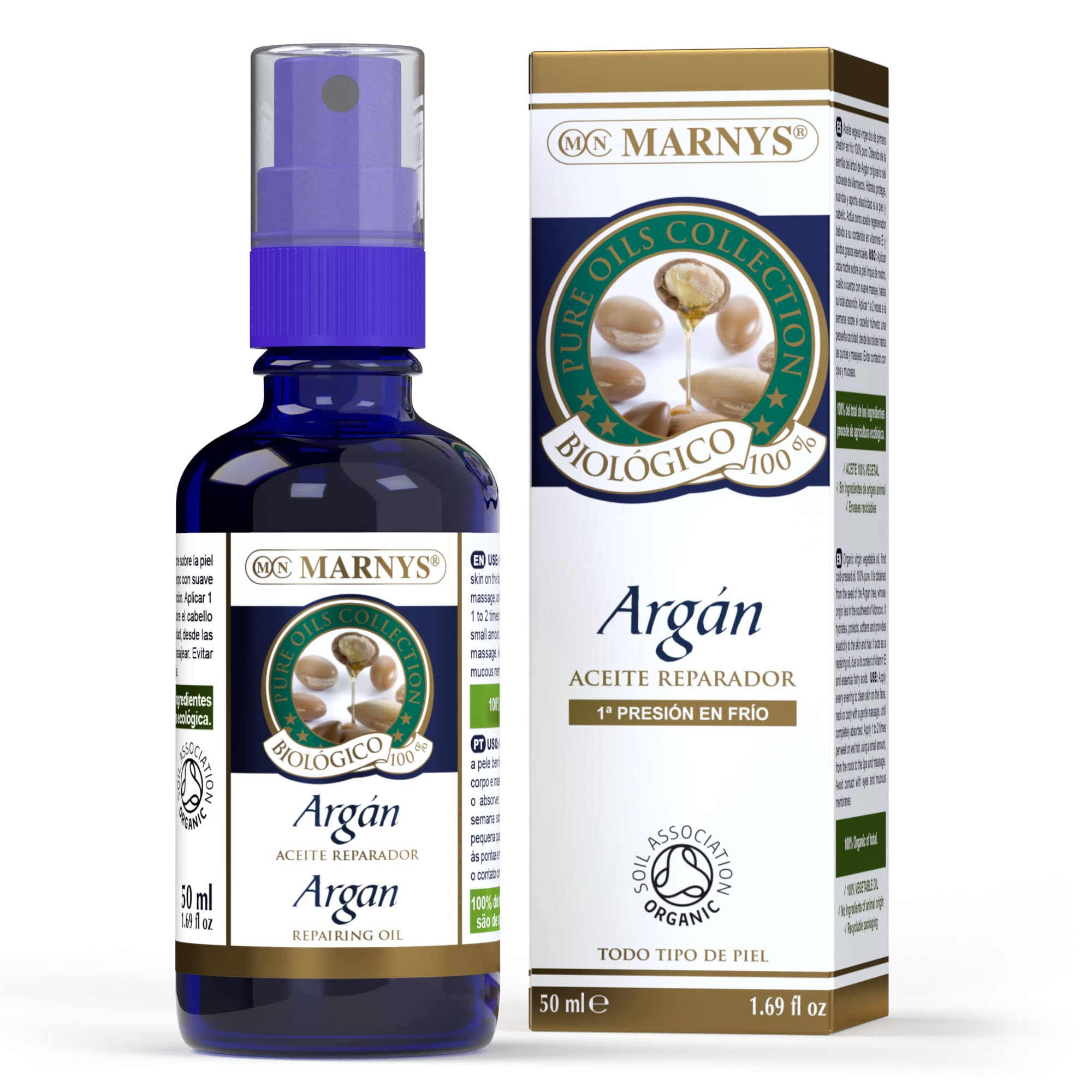 Marnys Argan Aceite Reparador Biológico 100% Marnys-Pure Oils Collection, 50 Ml